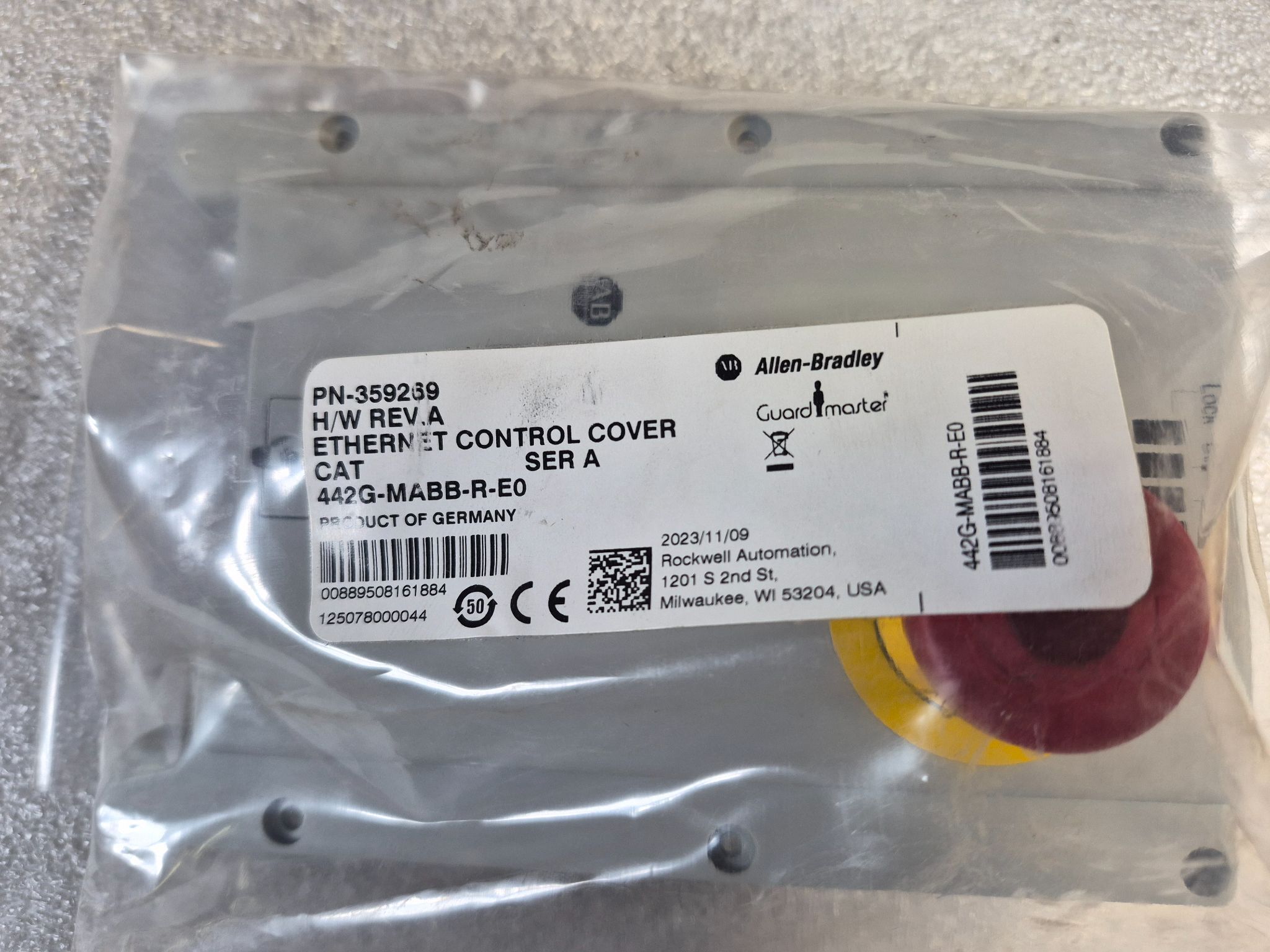 ALLEN BRADLEY 442G‑MABB‑R‑E0 Guardmaster Ethernet Control Cover NEW 2