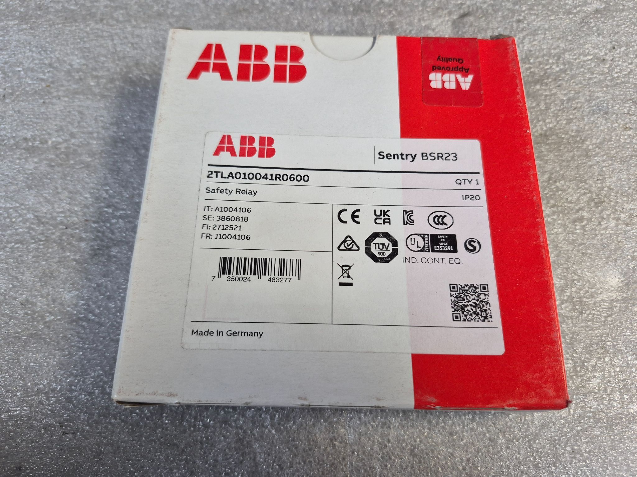 ABB 2TLA010041R0600 Sentry BSR23 Safety Relay NEW 0