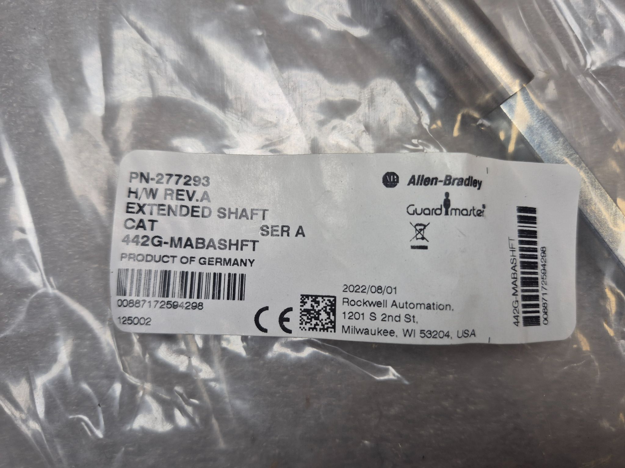 ALLEN BRADLEY 442G-MABASHFT Extended Shaft (250mm) NEW 0