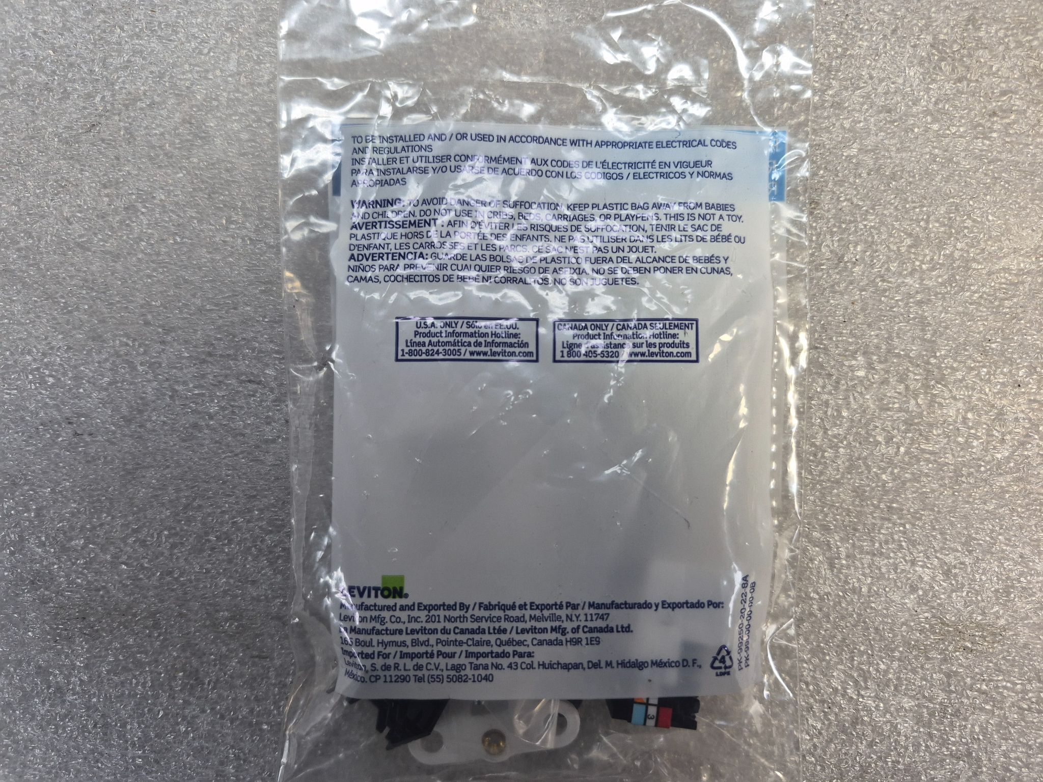 LEVITON 41638-W Decora 6P6C Telephone Insert Kit White NEW 1