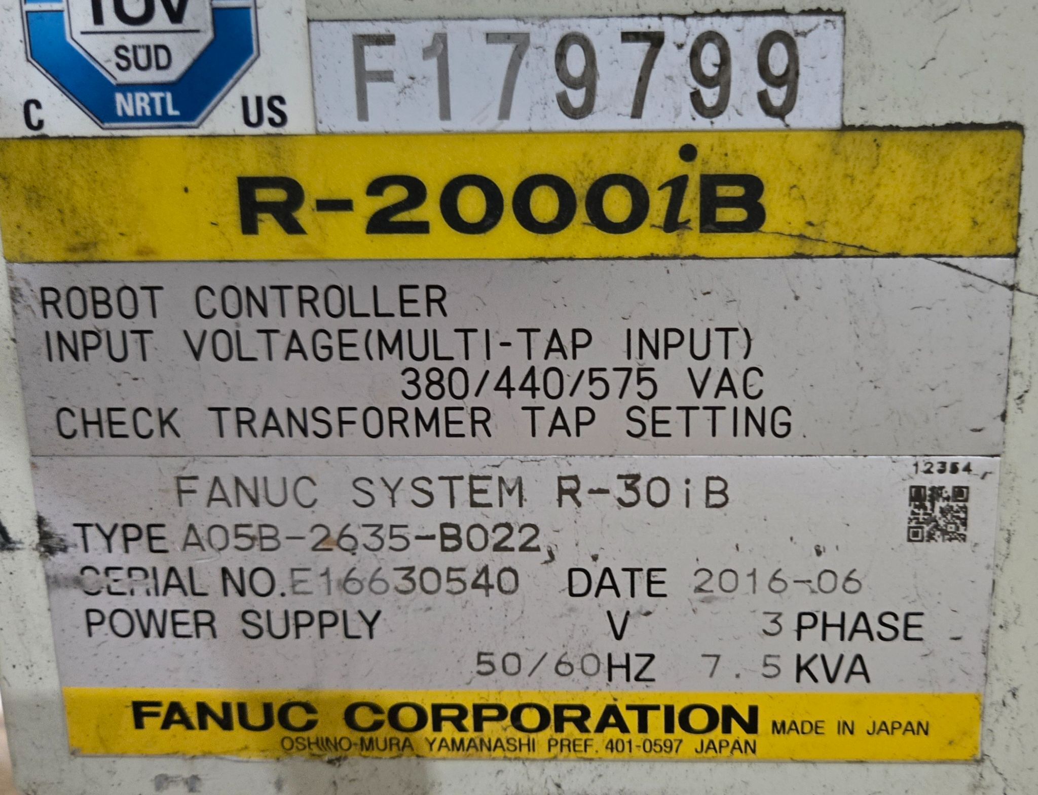 FANUC R-2000iB/210F Complete with R-30iB Controller & WTC Weld Controls USED 15