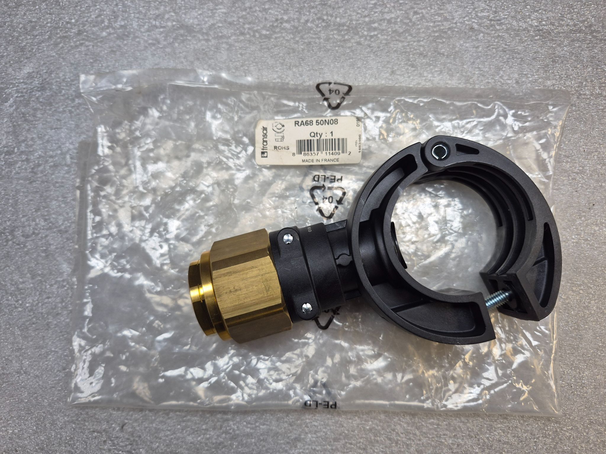 PARKER RA68 50N08 Transair Ø50 Pipe Clamp Drop Adapter 1 NPT NEW 0