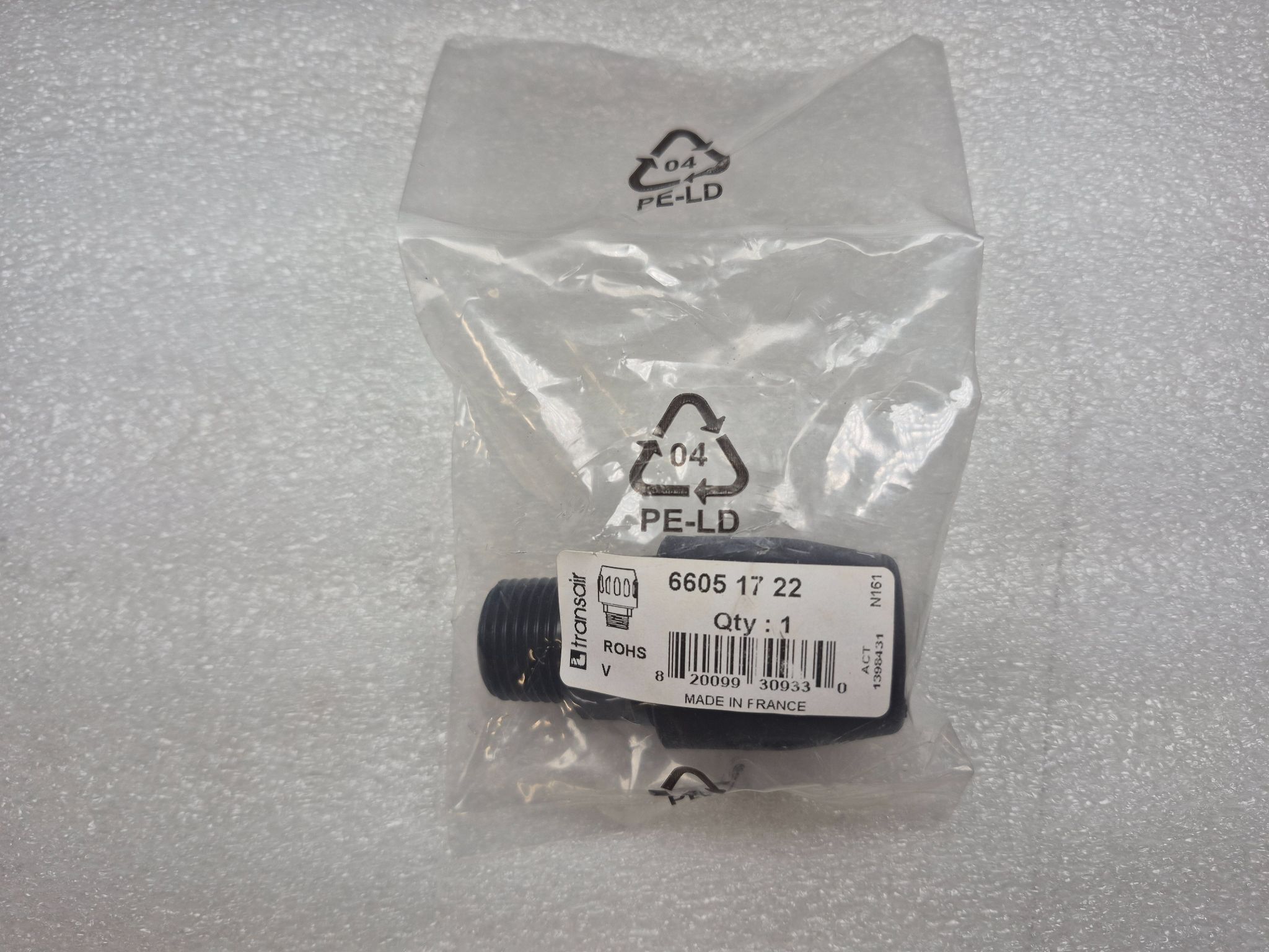 PARKER 6605-17-22 Transair Male Stud Connector Ø16.5 mm x 1/2" NPT NEW 1