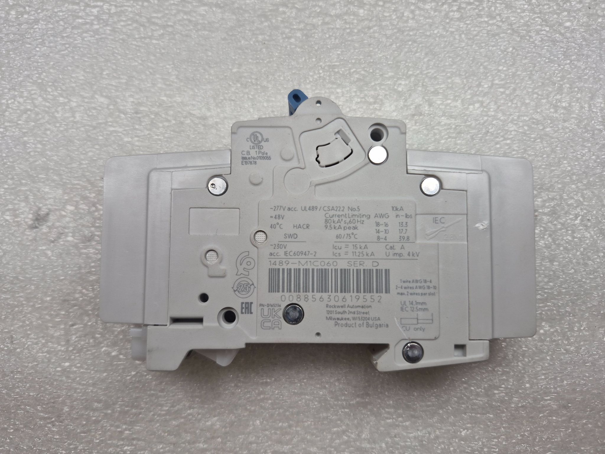 ALLEN BRADLEY 1489-M1C060 6A Circuit Breaker USED 2