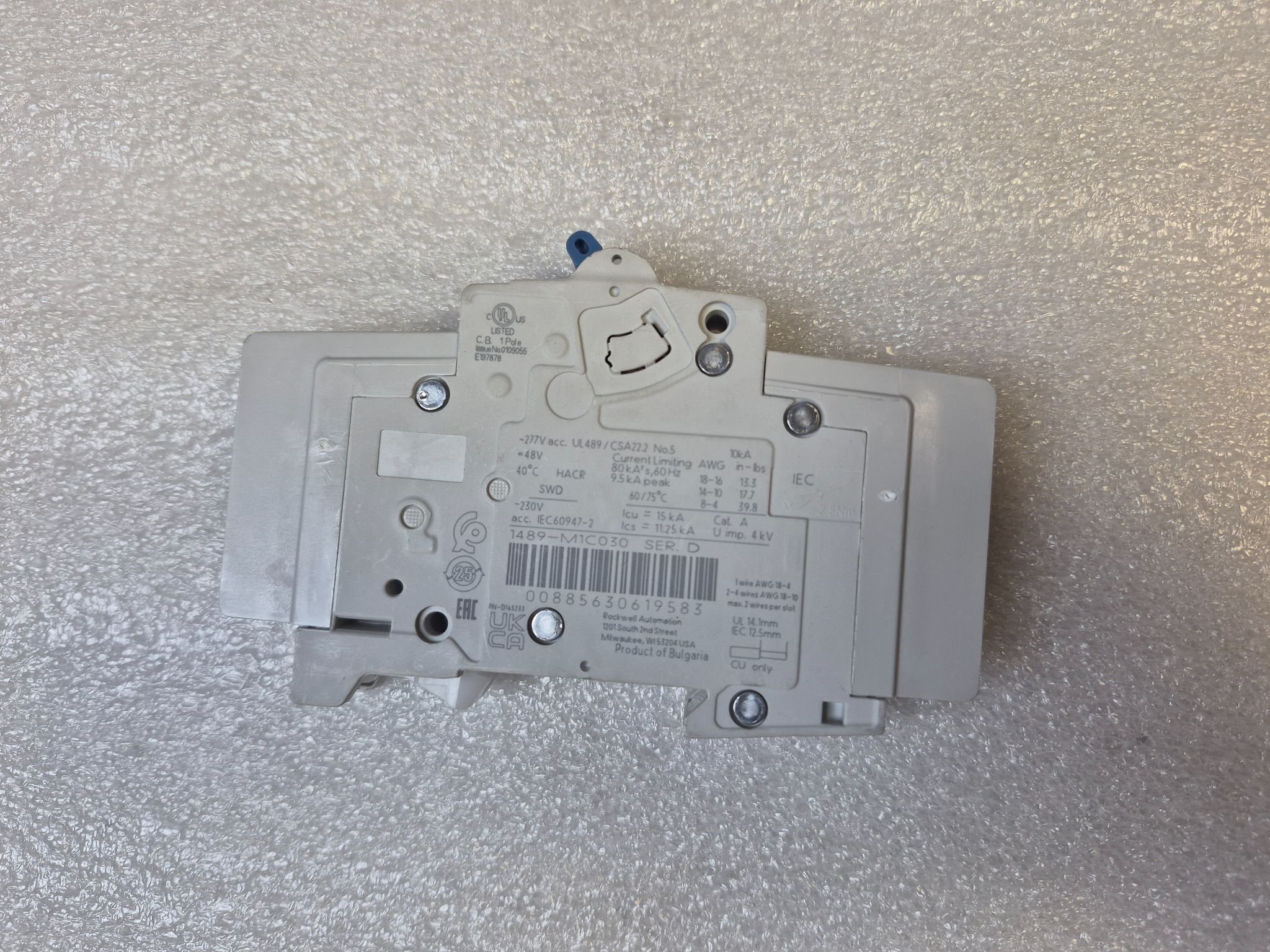 ALLEN BRADLEY 1489-M1C030 3A Circuit Breaker USED 1