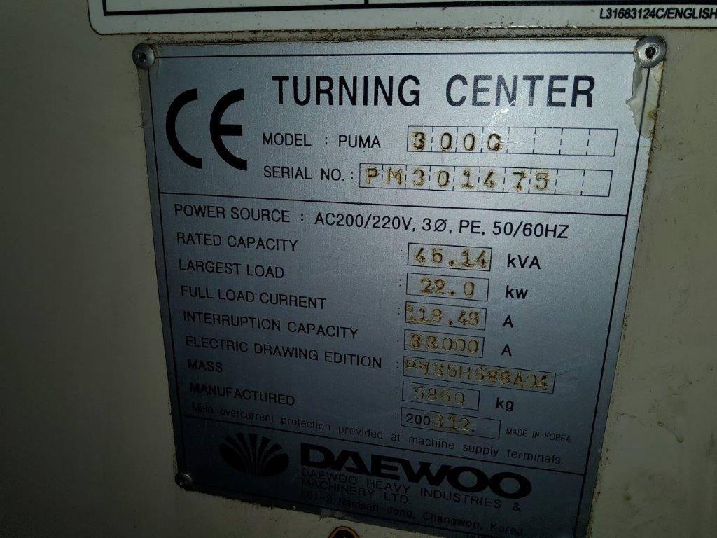 DAEWOO PUMA 300 CNC Turning Center USED 12