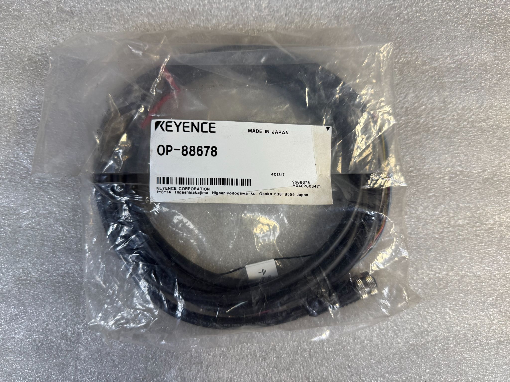 KEYENCE OP-88678 M12 Female Sensor Cable (2M) NEW 0