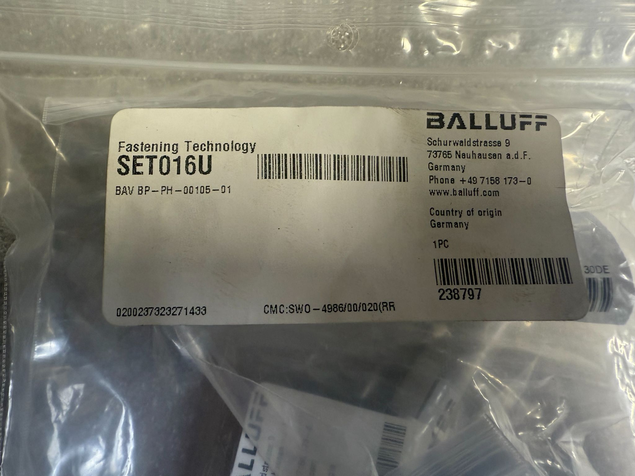 BALLUFF BAV BP-PH-00105-01 Mounting Kit for Smartlight SET016U NEW 1