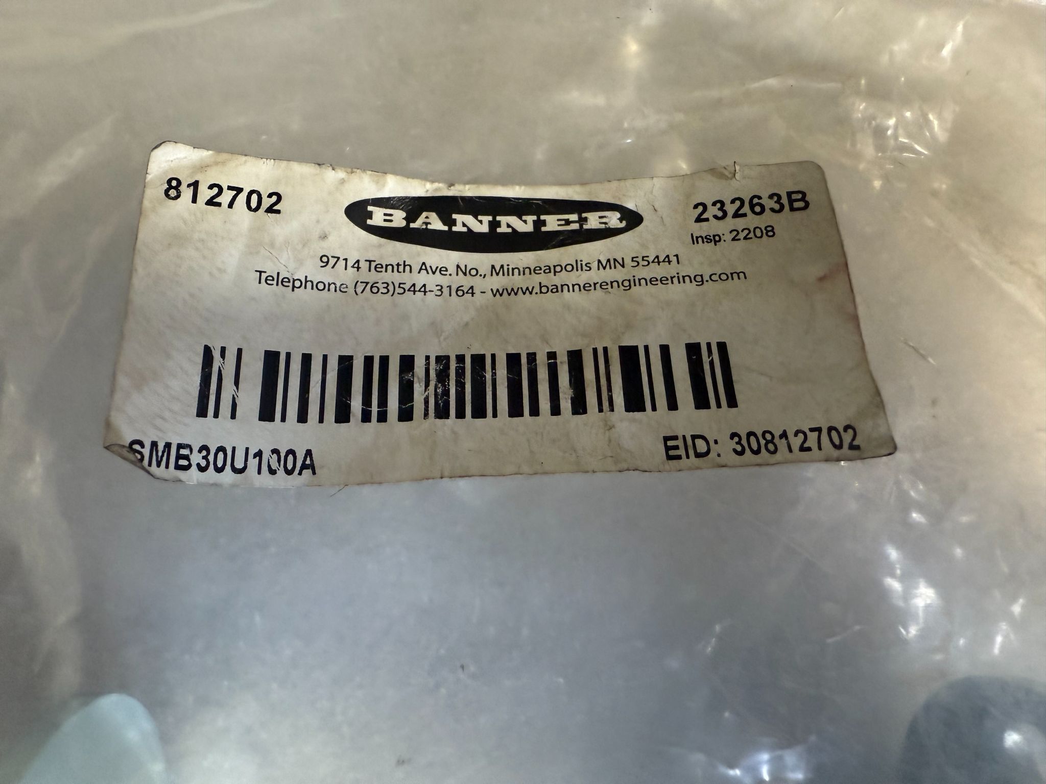 BANNER SMB30U100A Mounting Bracket 812702 NEW 2