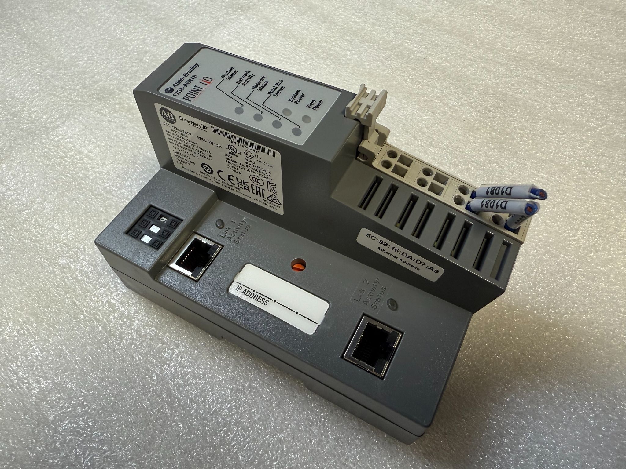 ALLEN BRADLEY 1734-AENTR Point I/O Network Adapter Module USED 1