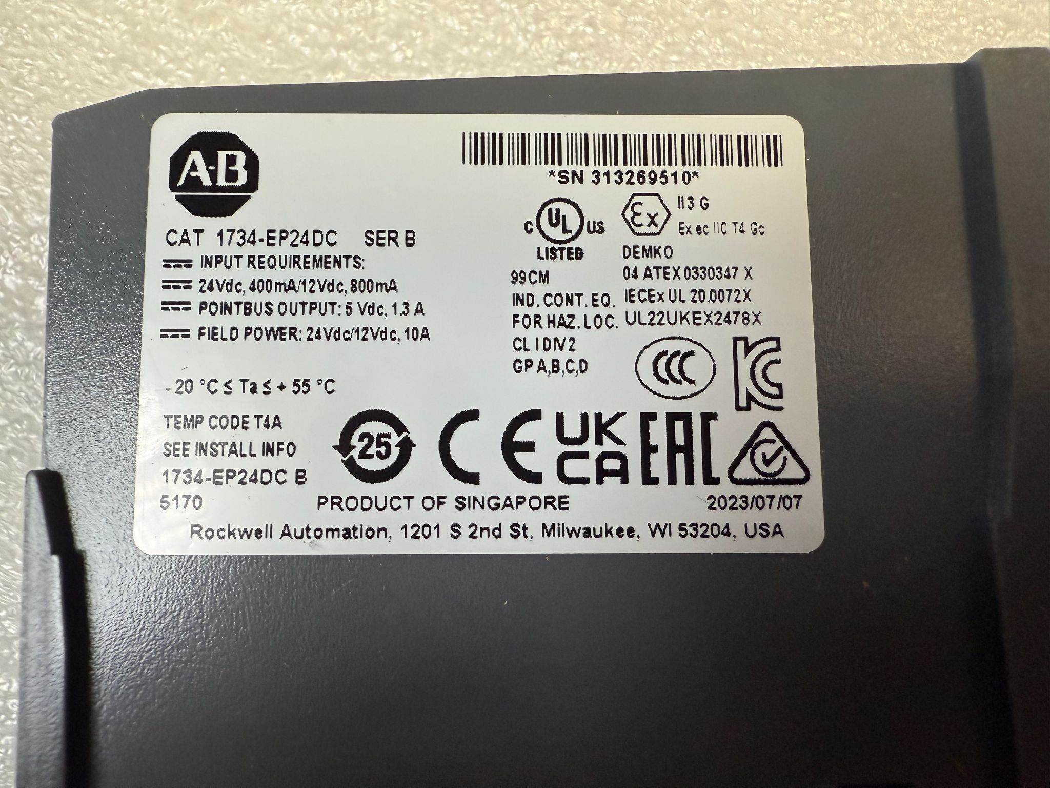 ALLEN BRADLEY 1734-EP24DC Point I/O Expansion Power Module USED 2
