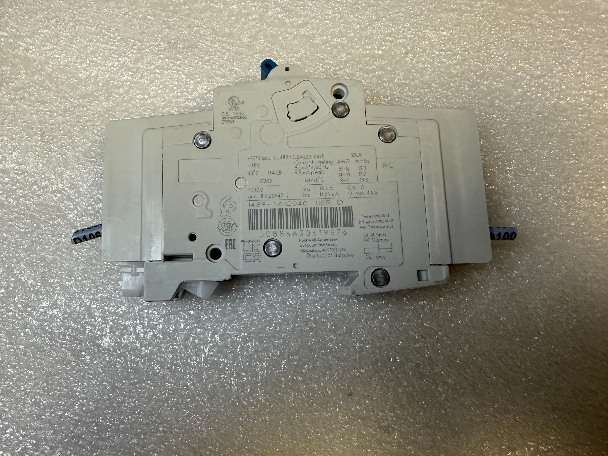ALLEN BRADLEY 1489-M1C040 4A Circuit Breaker USED 1