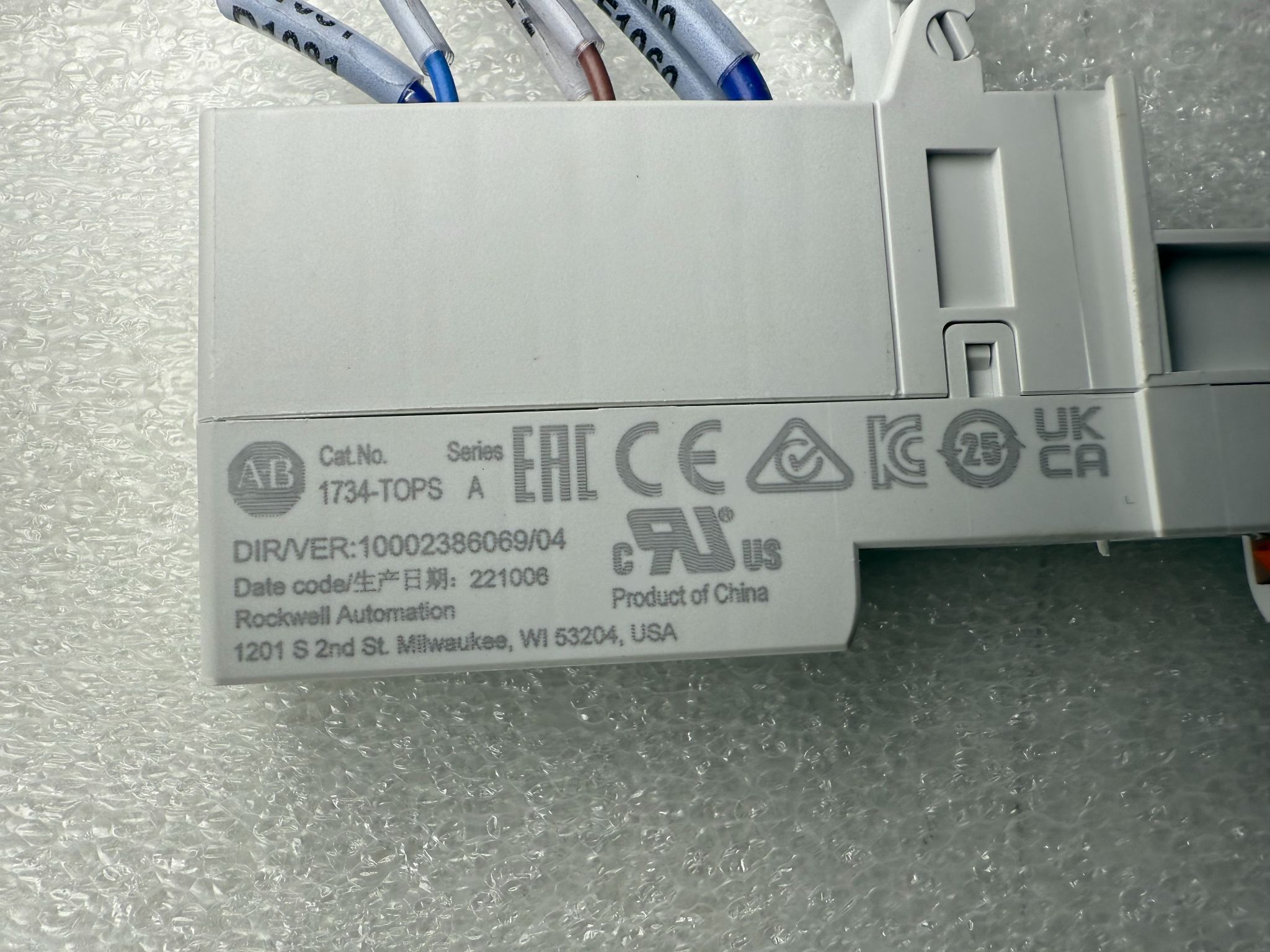 ALLEN BRADLEY 1734-TOPS 8-Point I/O Terminal Base USED 3
