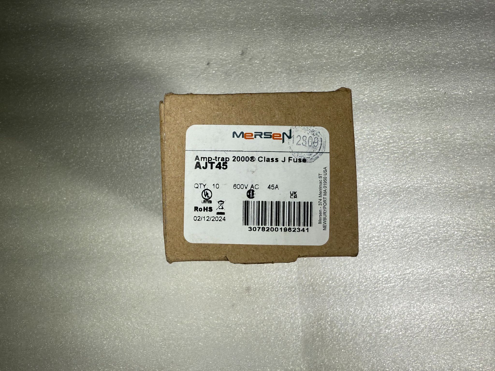 MERSEN AJT45 Class J Time‑Delay Fuse 45A 600VAC NEW (10 Pack) 0