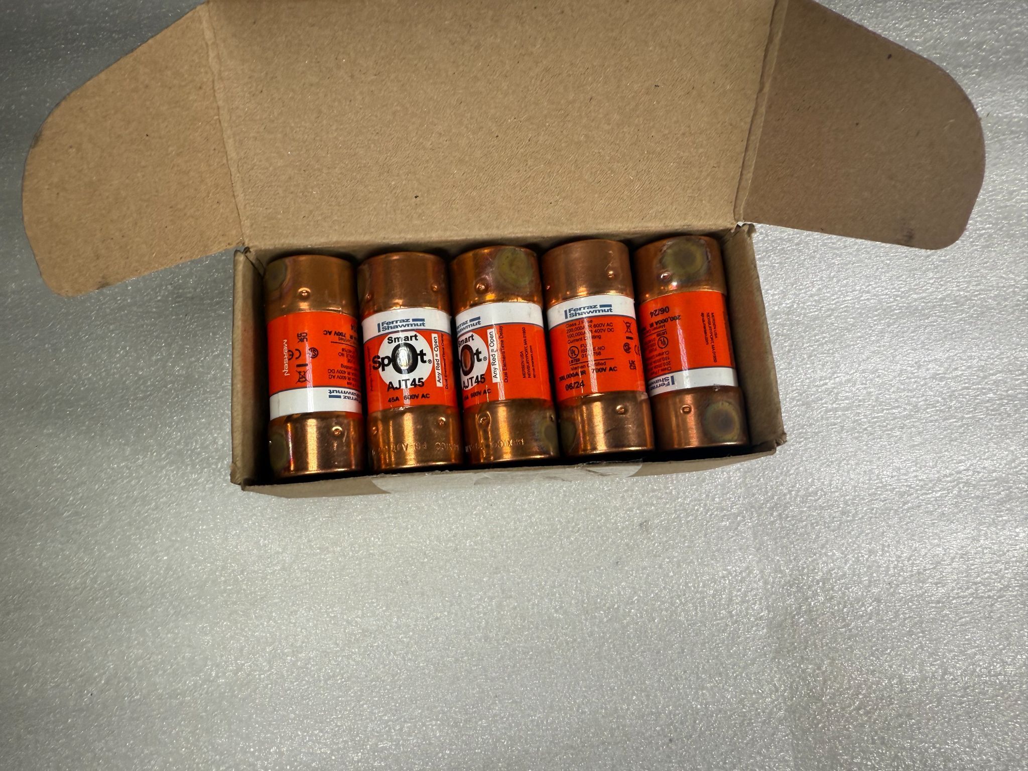 MERSEN AJT45 Class J Time‑Delay Fuse 45A 600VAC NEW (10 Pack) 1