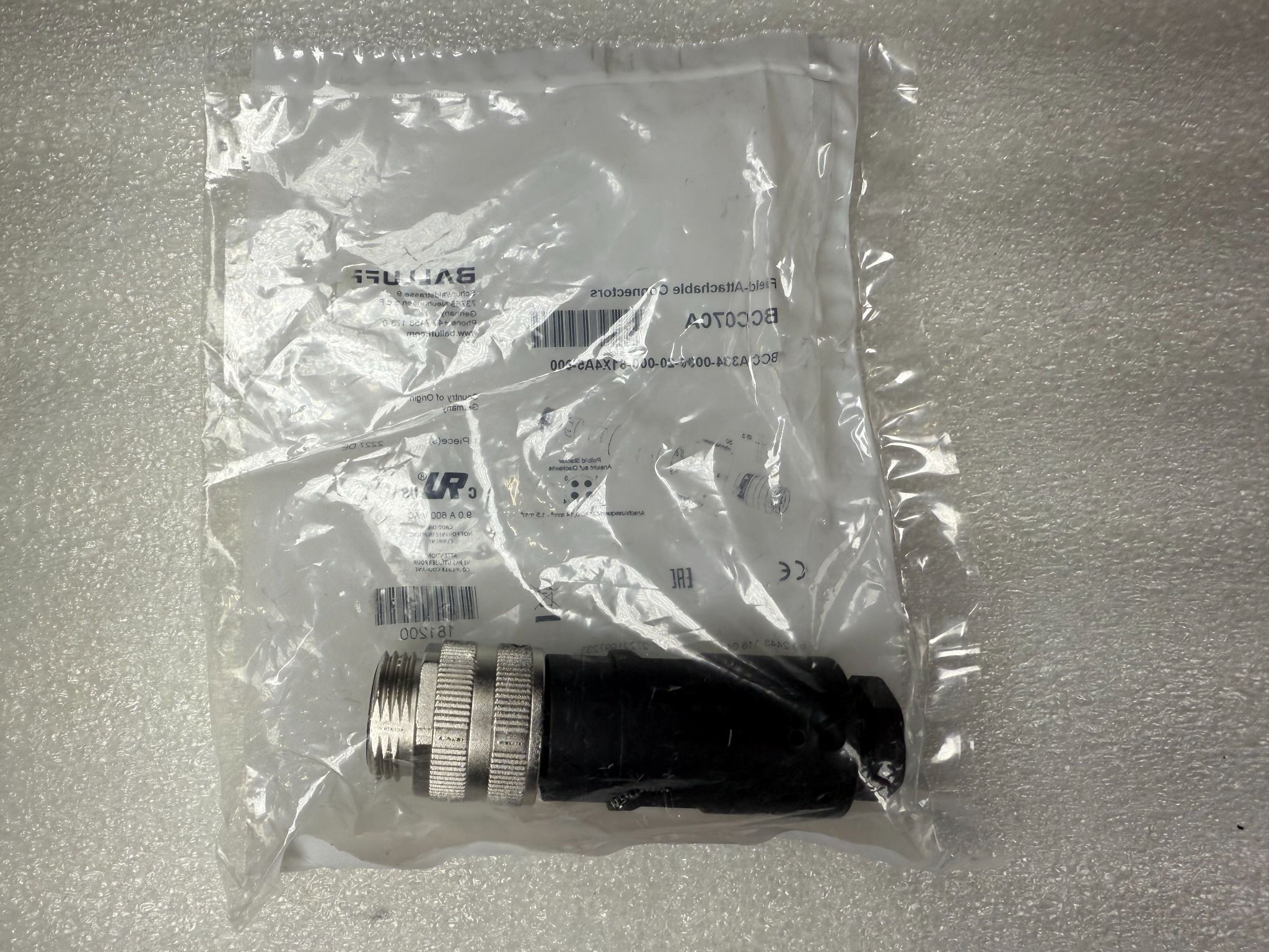 BALLUFF BCC A334-0000-20-000-61X4A5-000 7/8"-16 UN Male 4-Pin Field Connector BCC070A NEW 1