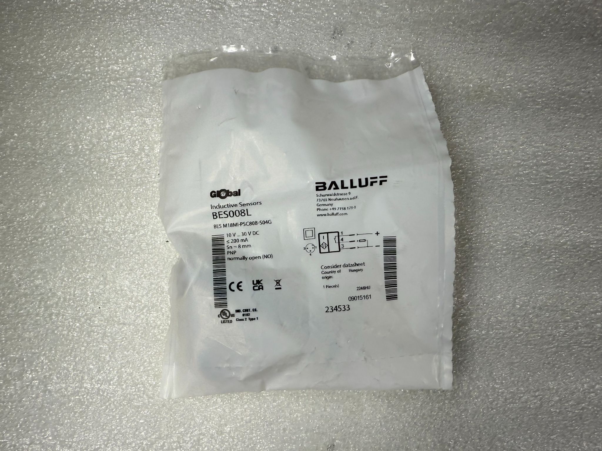 BALLUFF BES M18MI-PSC80B-S04G Inductive Proximity Sensor BES008L NEW 0