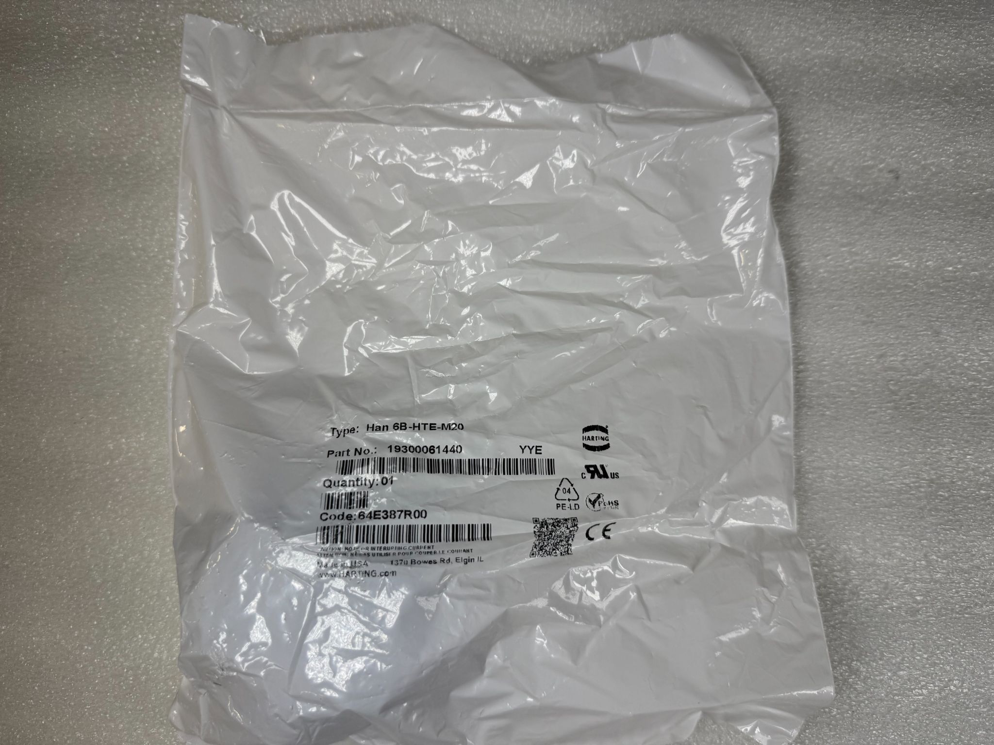 HARTING 19300061440 Han 6B-HTE-M20 Connector Hood NEW 0