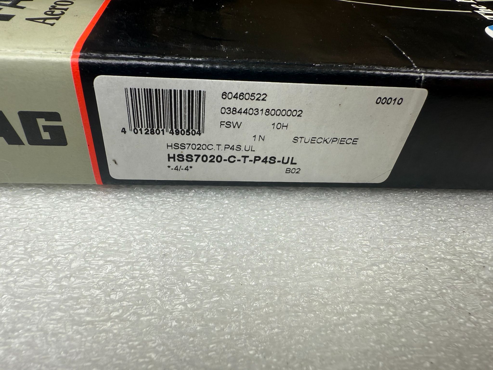 FAG HSS7020-C-T-P4S-UL Super Precision Angular Contact Bearing 100mm ID x 150mm OD NEW 2