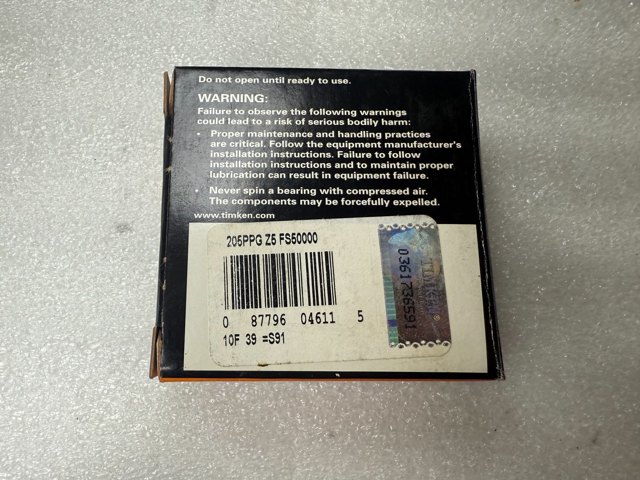 TIMKEN 205PPG Deep Groove Ball Bearing 25 mm ID x 52 mm OD NEW 3