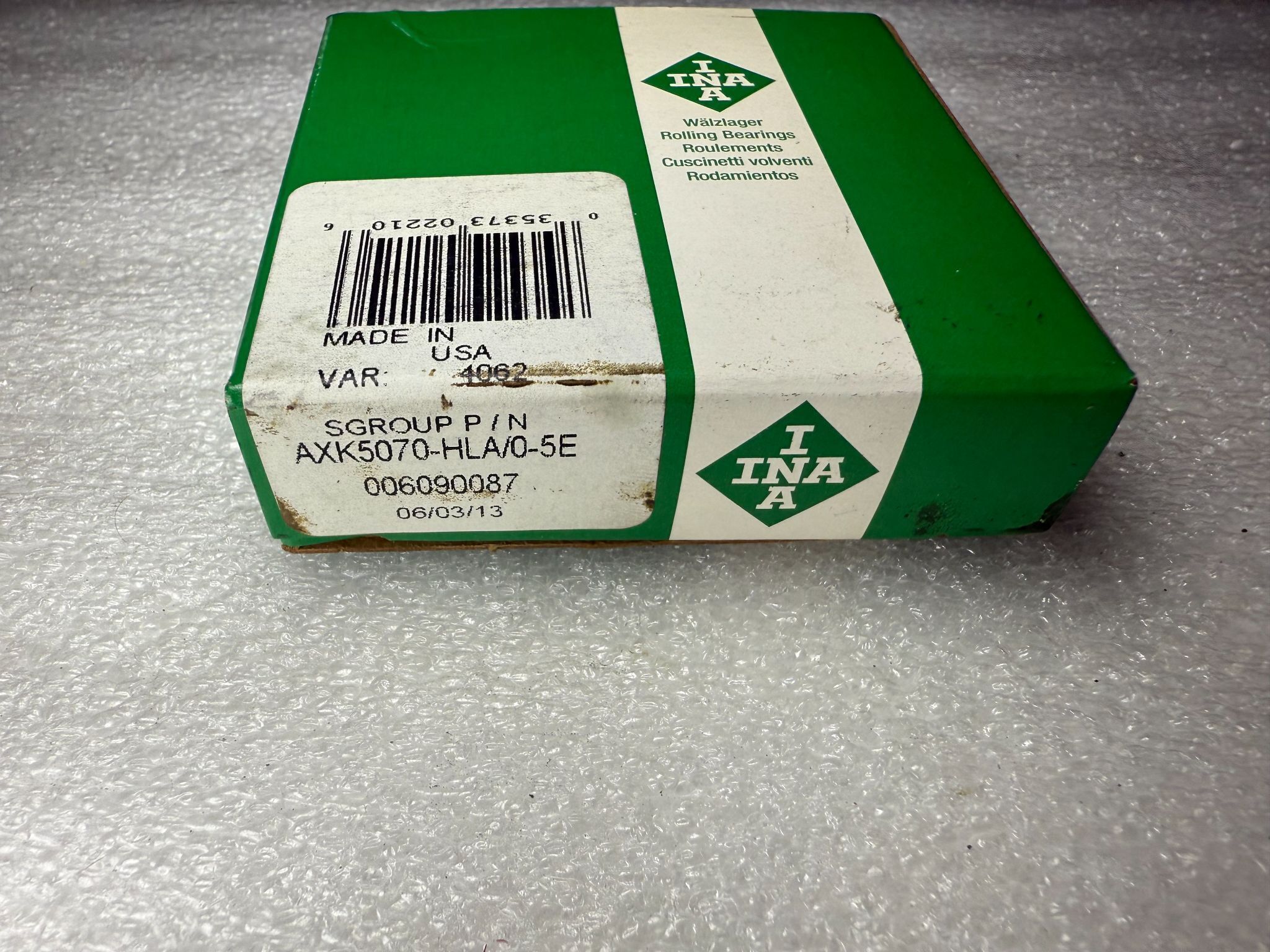 INA AXK5070-HLA/0-5E Thrust Needle Roller Bearing NEW 1