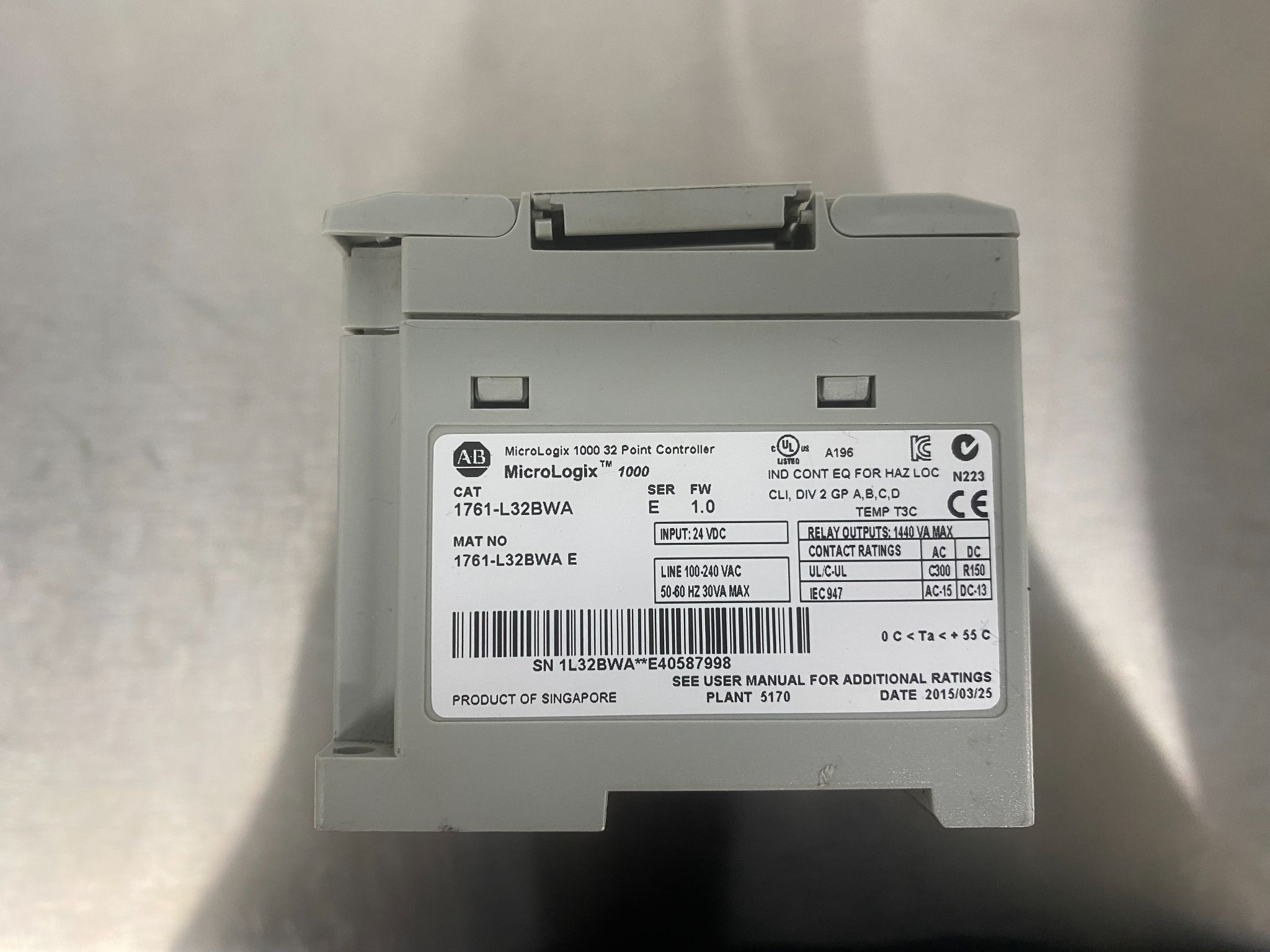 ALLEN BRADLEY 1761-L32BWA/E Controller USED 4
