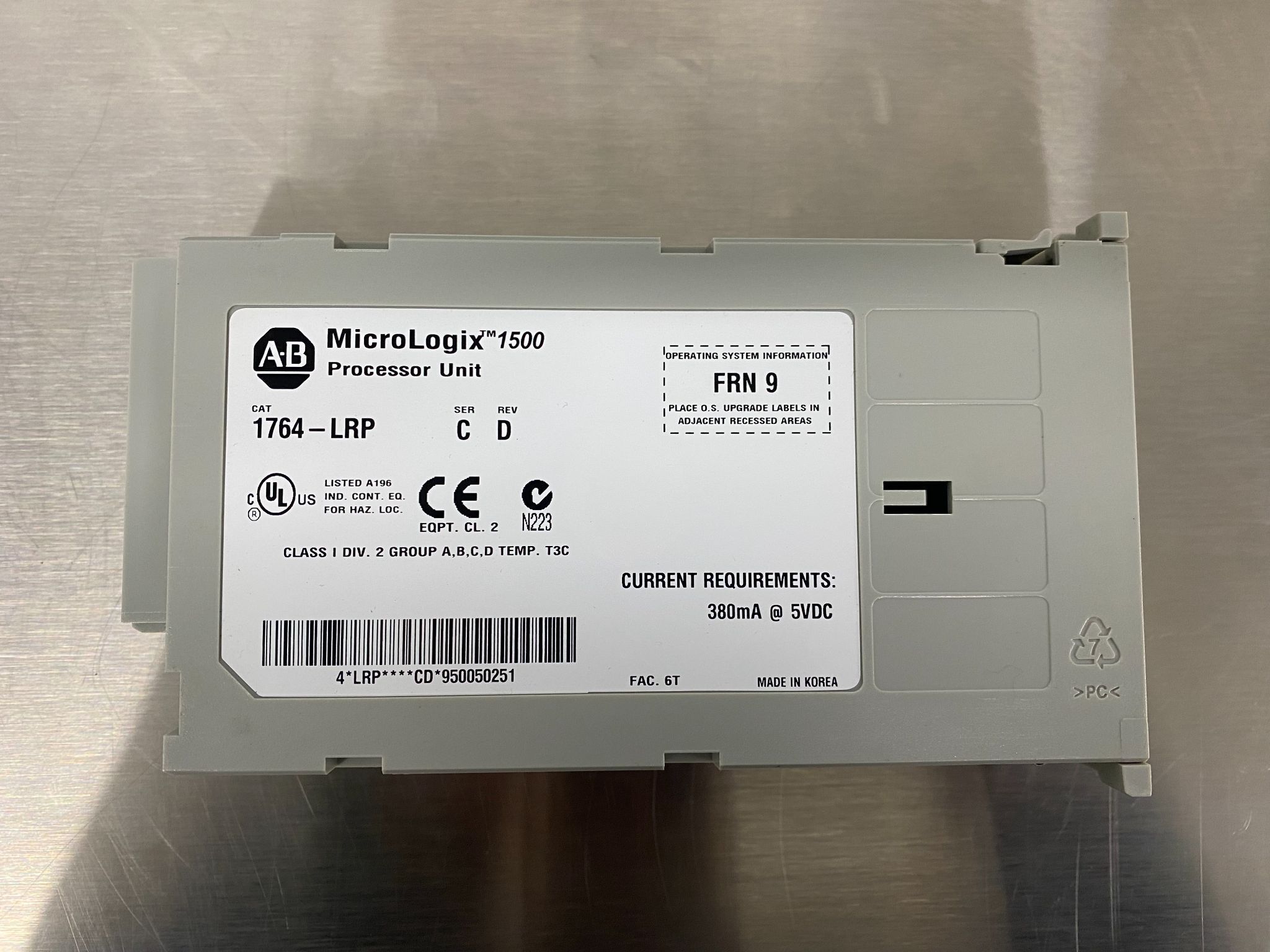 ALLEN BRADLEY 1764-LRP/C MicroLogix 1500 PLC Processor Module USED 1