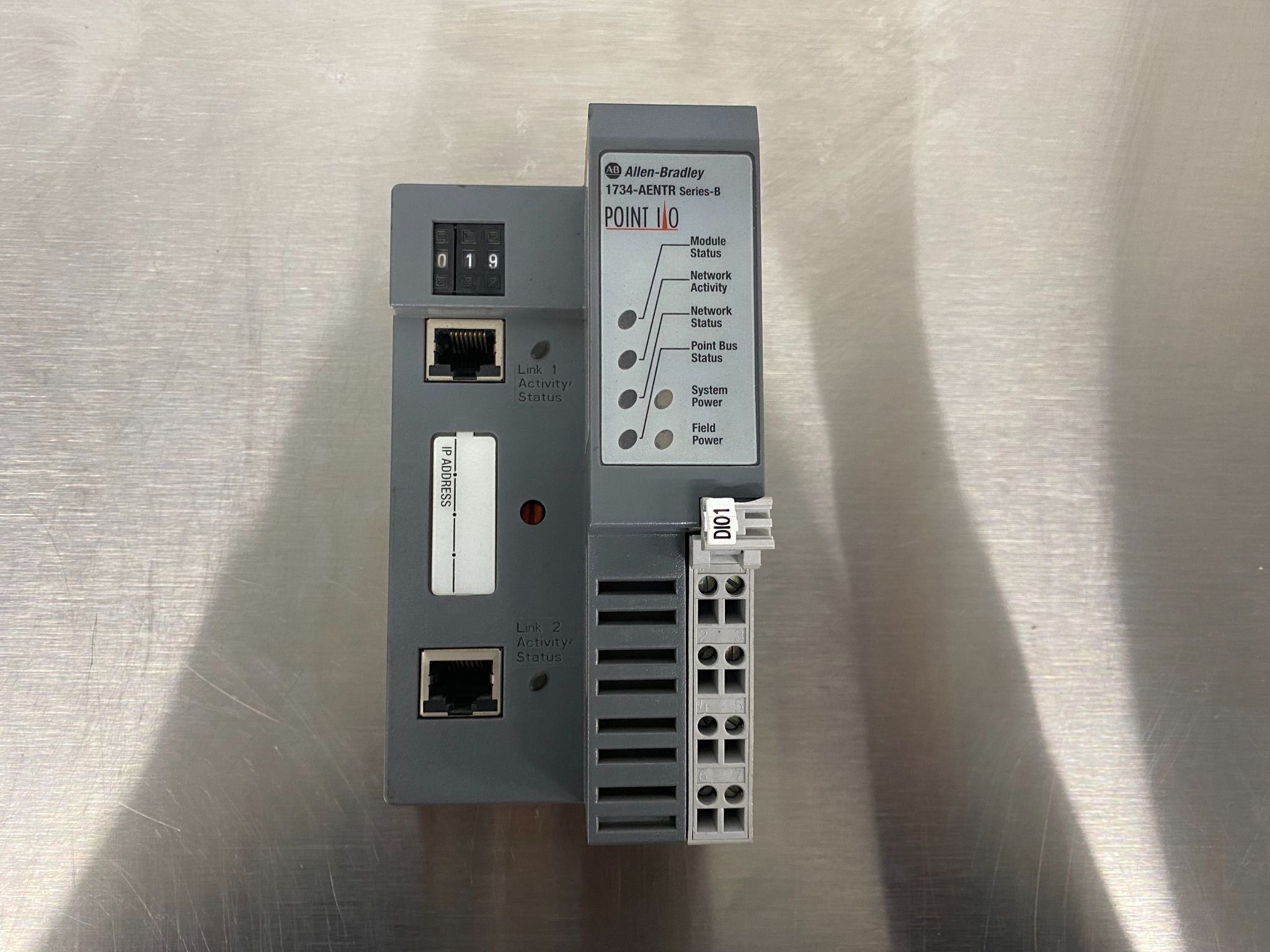 ALLEN BRADLEY 1734-AENTR Point I/O Network Adapter Module USED 0