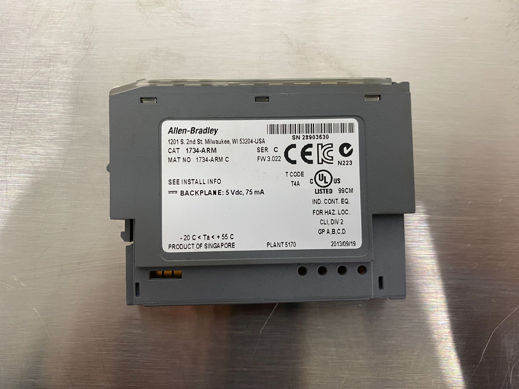 ALLEN BRADLEY 1734-ARM Point I/O Address Reserve Module USED 2