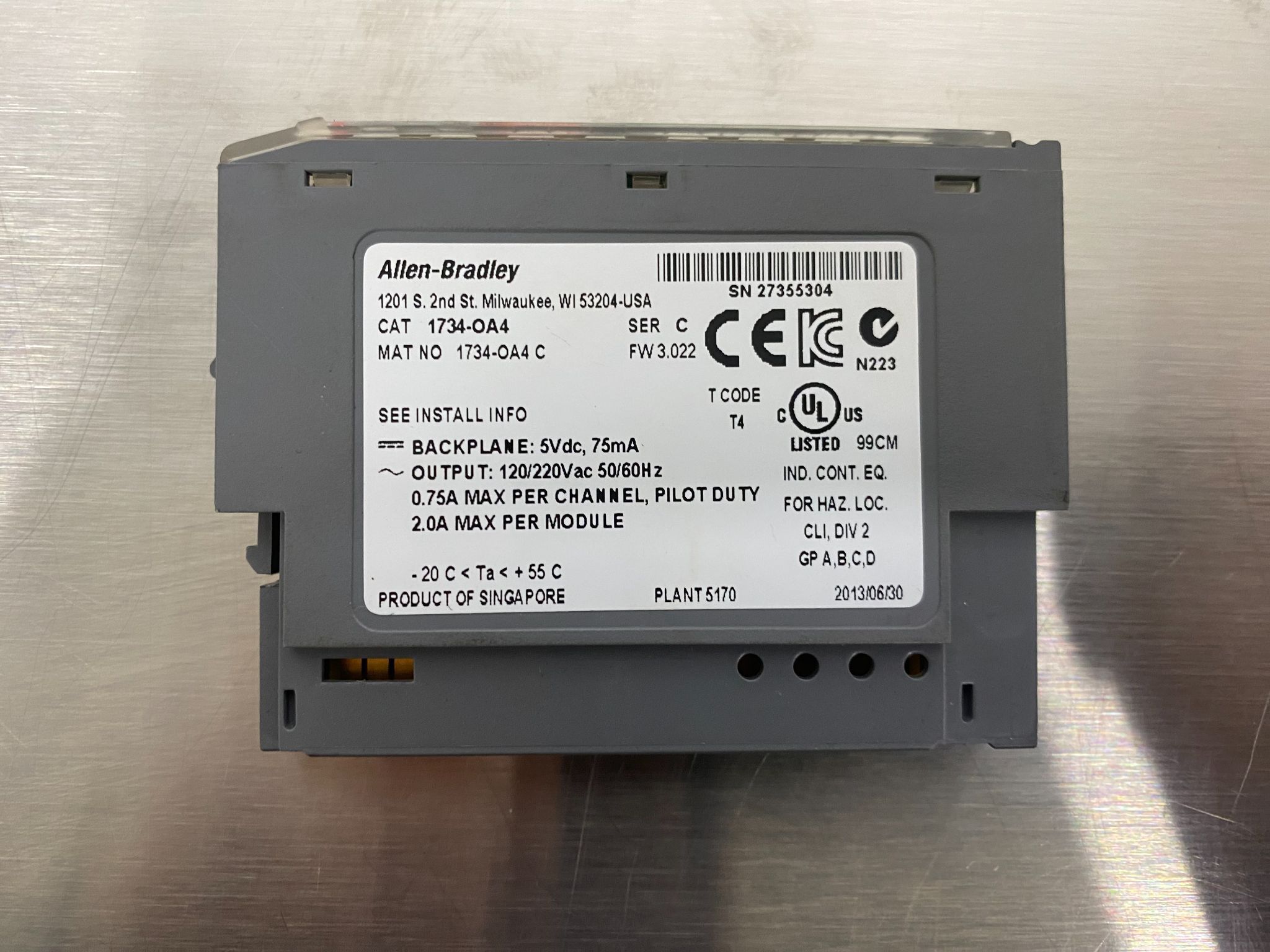 ALLEN BRADLEY 1734-OA4 Point I/O VDC Logic Output Module USED 1