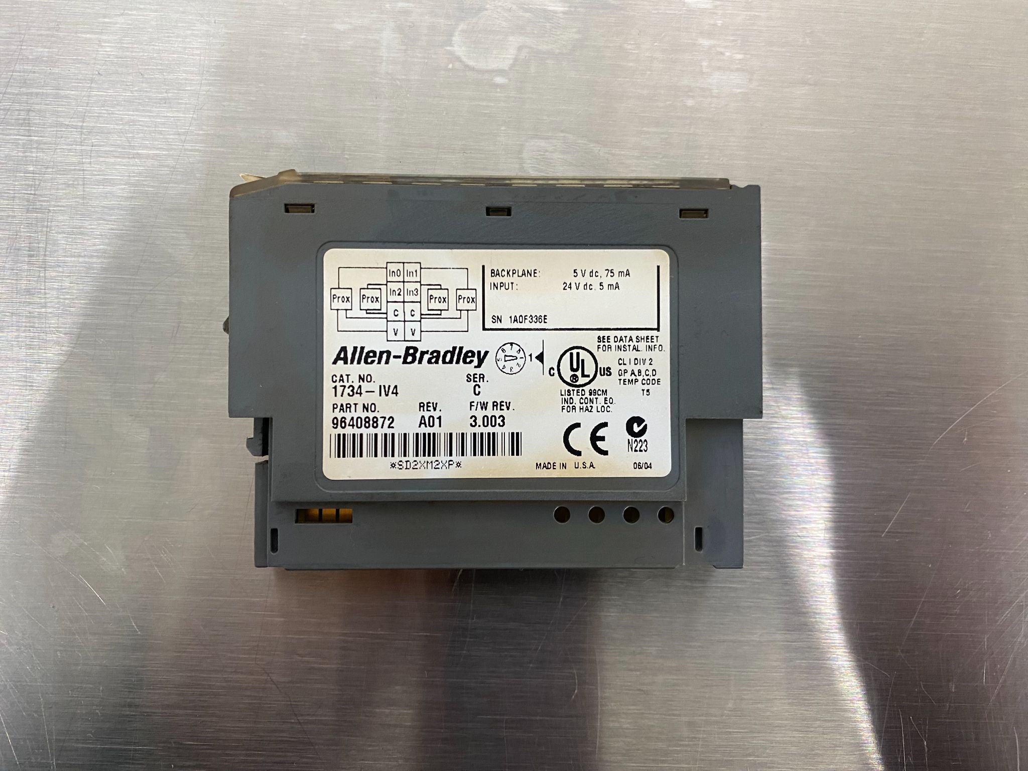 ALLEN BRADLEY 1734-IV4 Point I/O Input Module USED 2