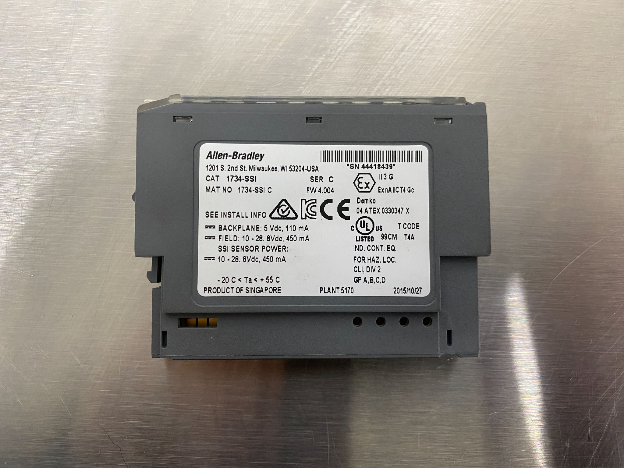 ALLEN BRADLEY 1734-SSI Point I/O Encoder Input Module USED 2