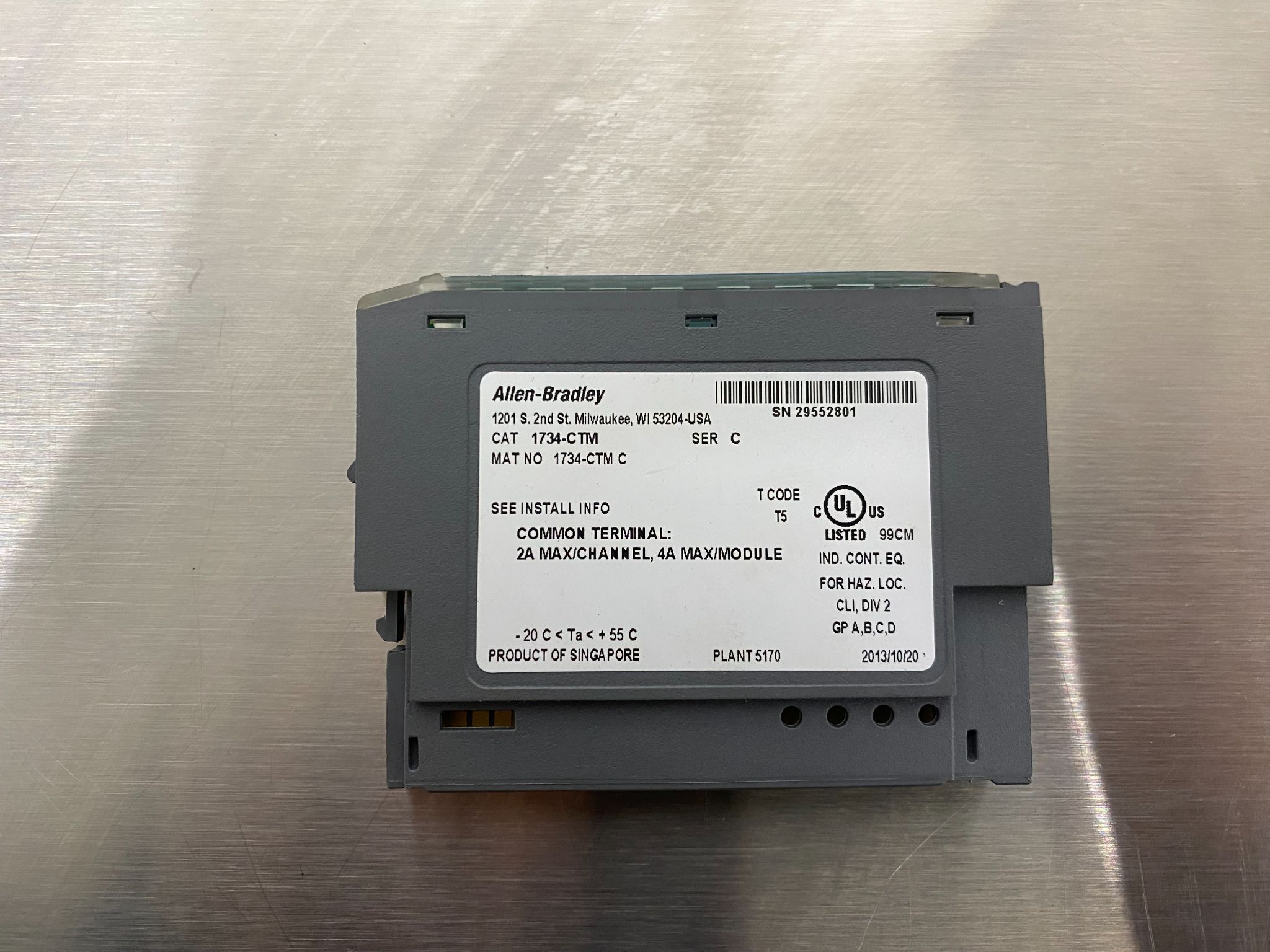ALLEN BRADLEY 1734-CTM Point I/O Common Terminal Module USED 2