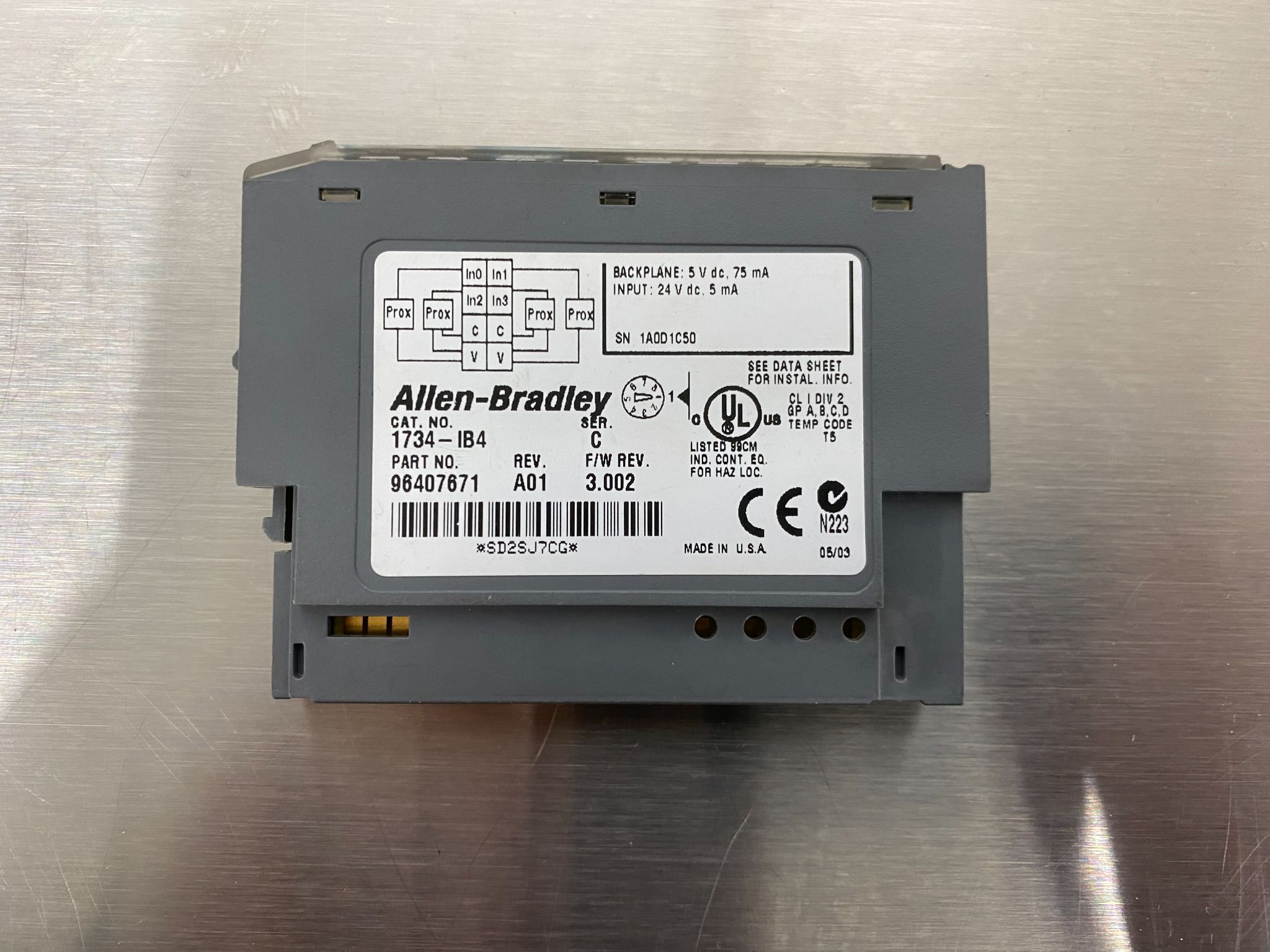 ALLEN BRADLEY 1734-IB4 Point I/O Input Module USED 2