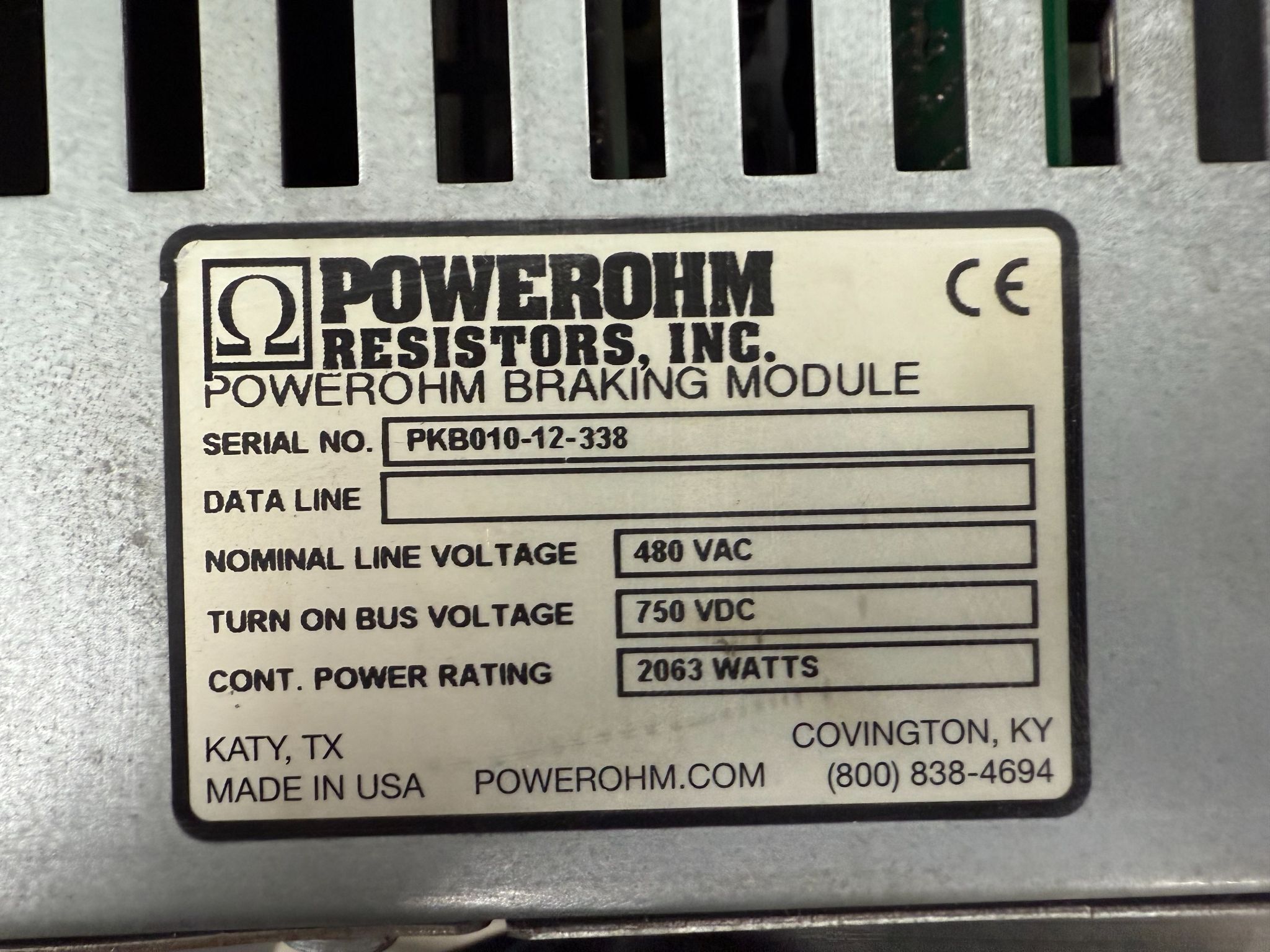 POWEROHM PKB010 Brake Resistor Module USED 9