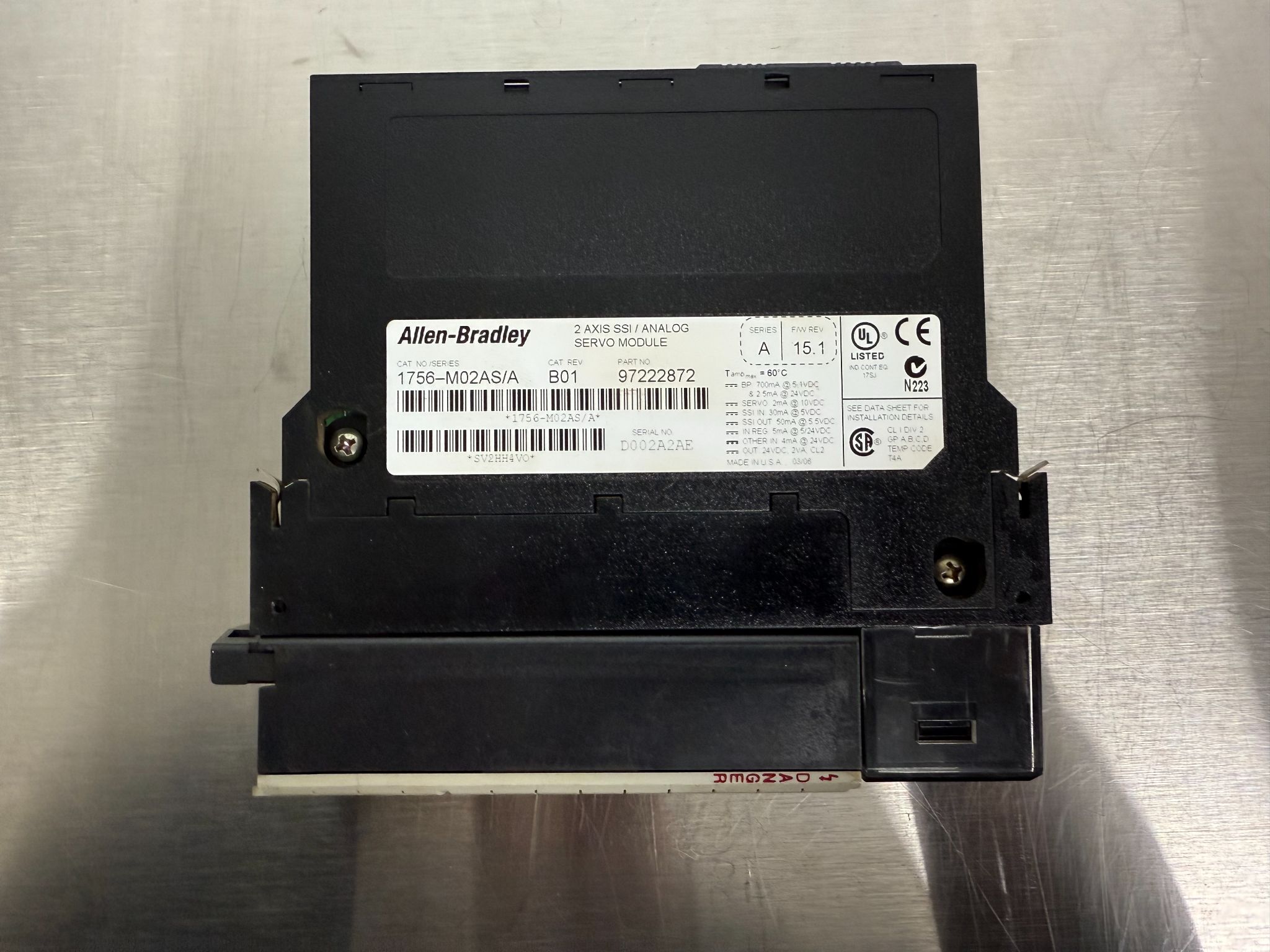 ALLEN BRADLEY 1756-M02AS/A ControlLogix 2 Axis SSI/Analog Servo Module USED 3
