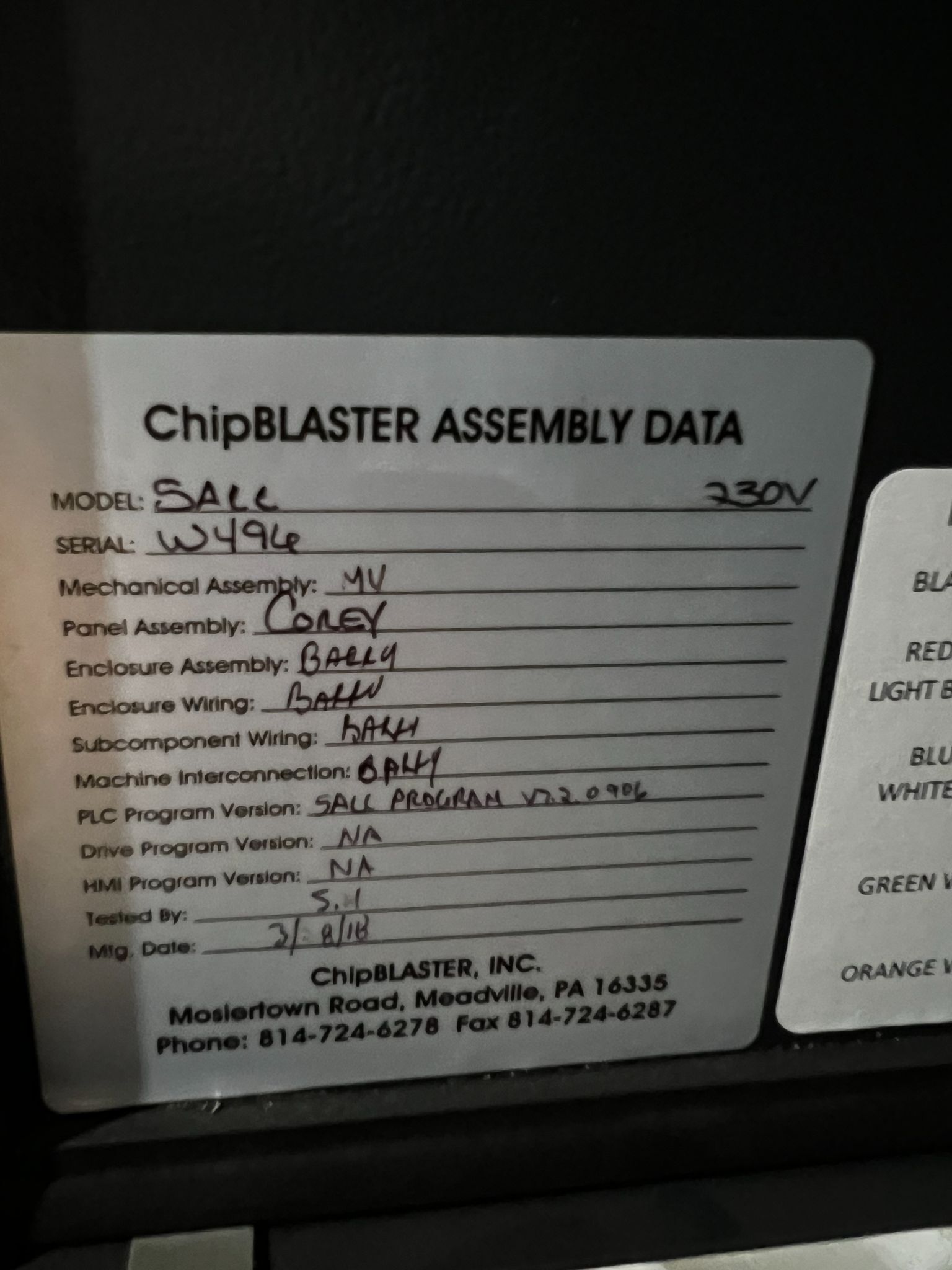 CHIPBLASTER SACC Coolant Chiller System USED 6