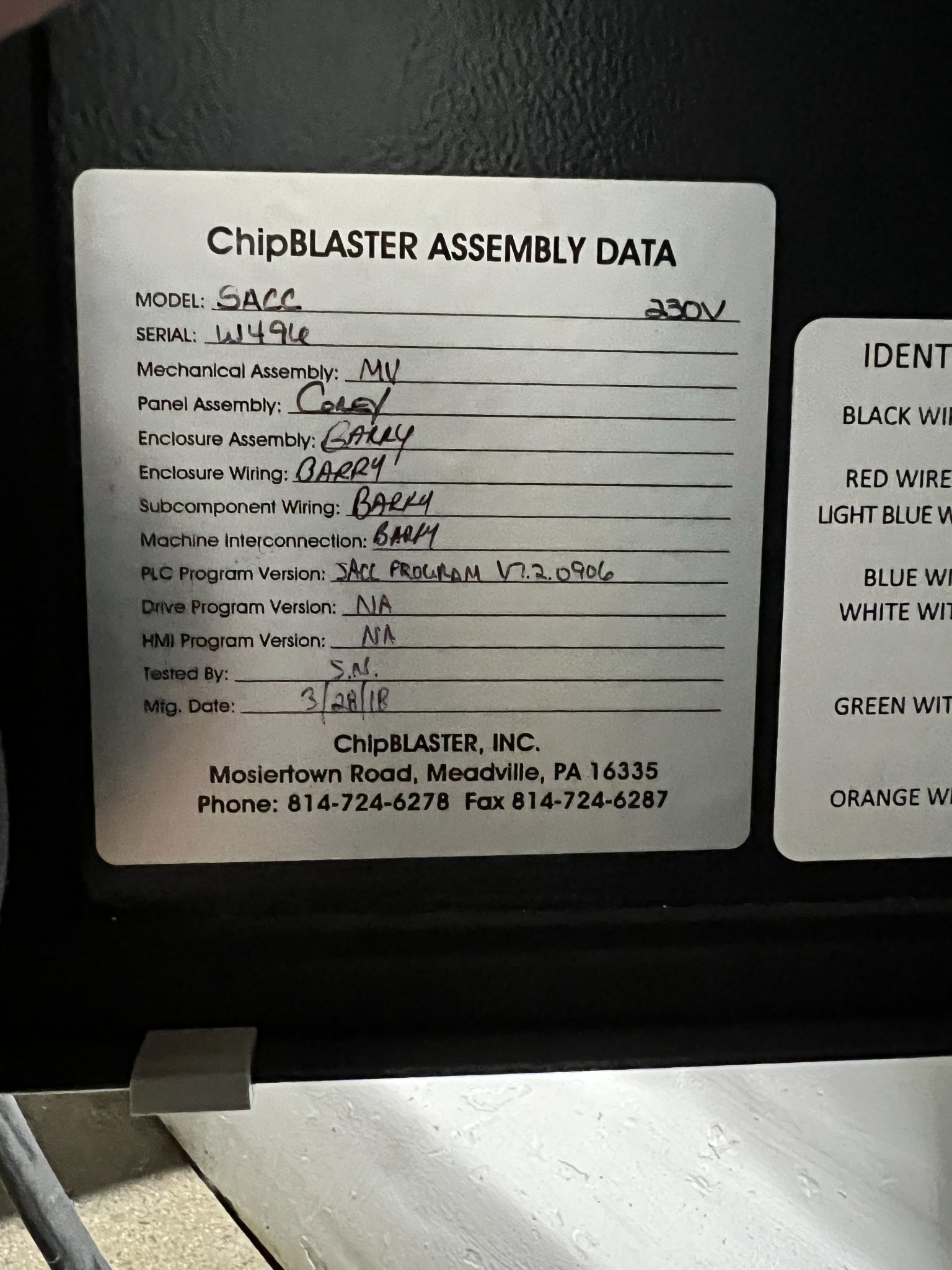 CHIPBLASTER SACC Coolant Chiller System USED 6