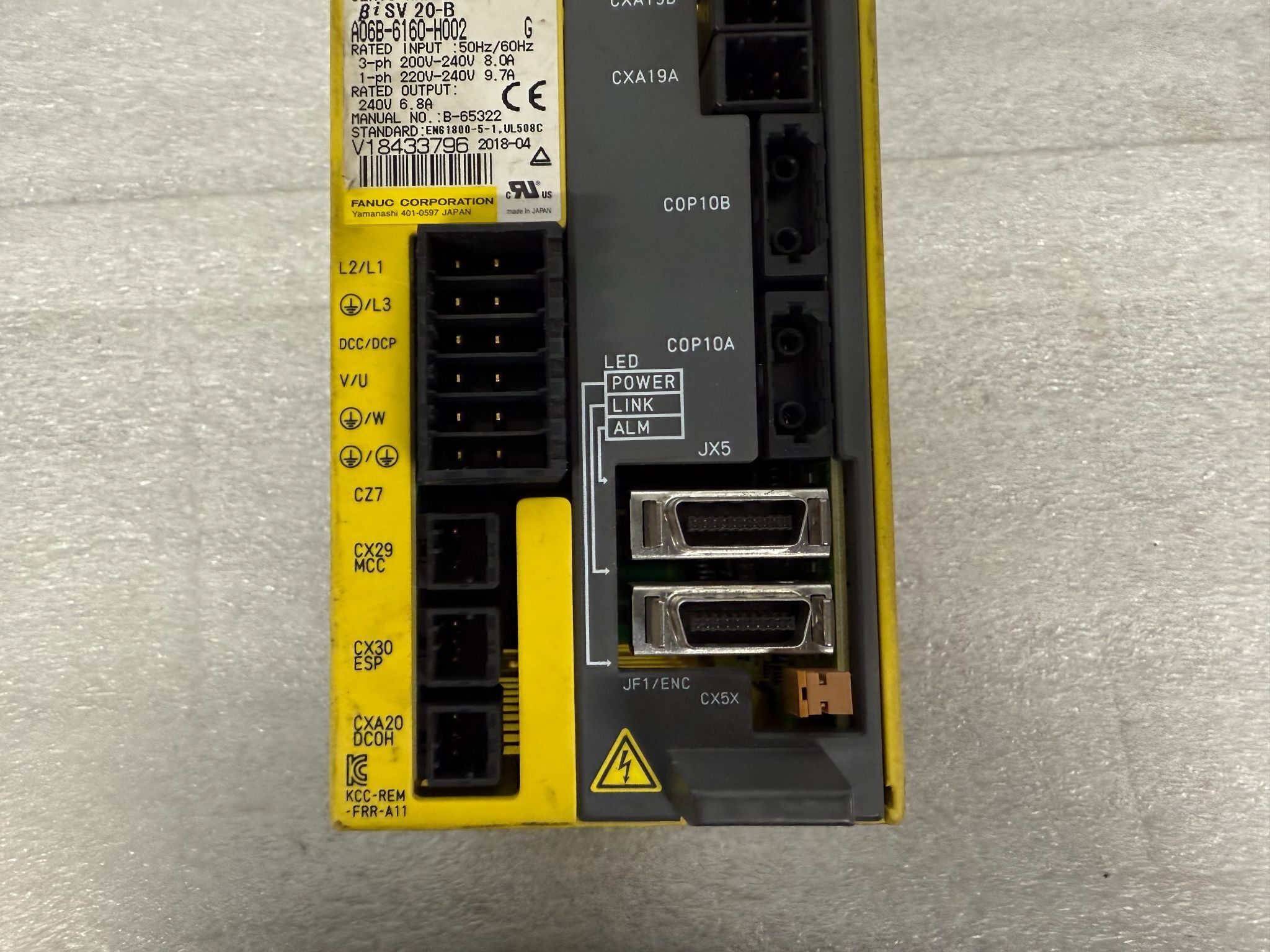 FANUC A06B-6160-H002 "BiSV 20-B" Servo Drive Module USED 2