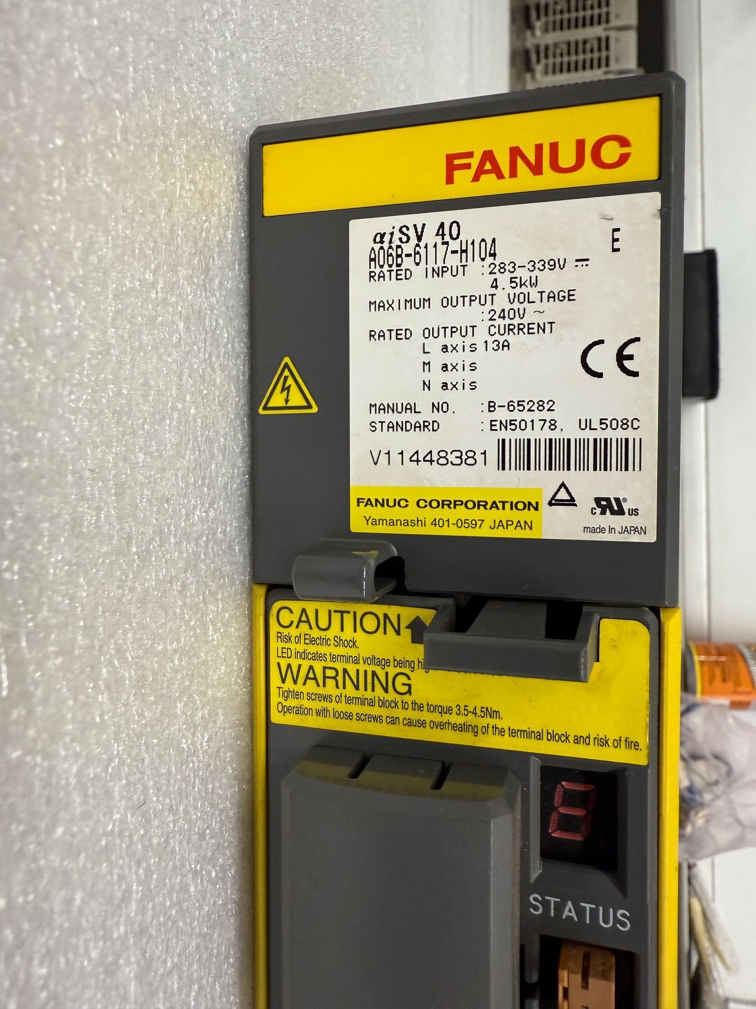 FANUC A06B-6117-H104 aiSV-40 SERVO AMPLIFIER MODULE USED 1