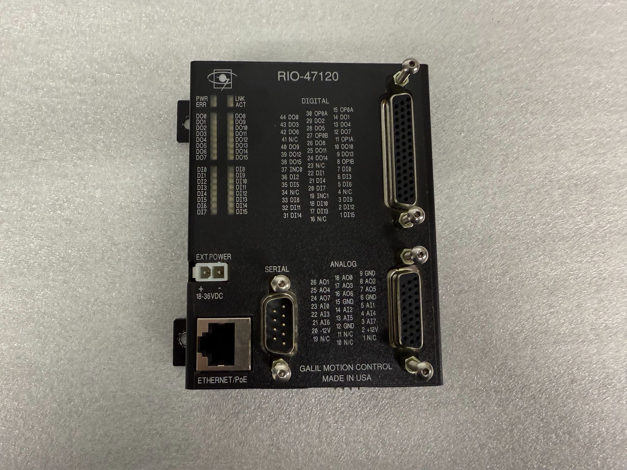 Galil Motion Control RIO-47120 Remote I/O Controller with Ethernet/RS232 USED 0