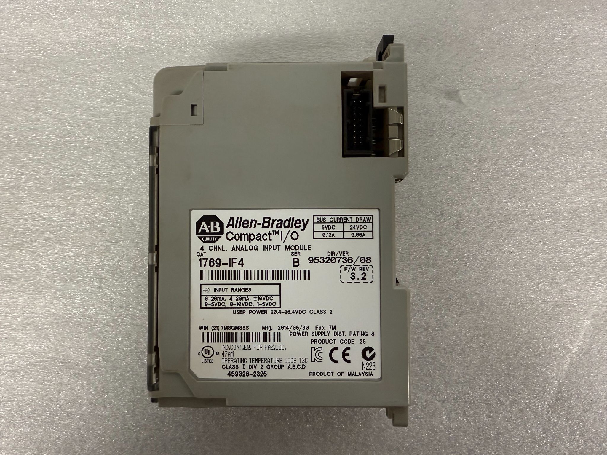 ALLEN BRADLEY 1769-IF4 CompactLogix 4-Channel Analog Input Module USED 3