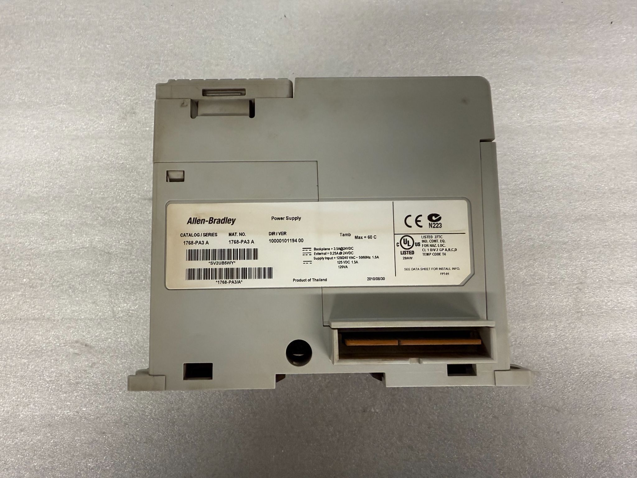 ALLEN BRADLEY 1768-PA3 CompactLogix Power Supply Module USED 2