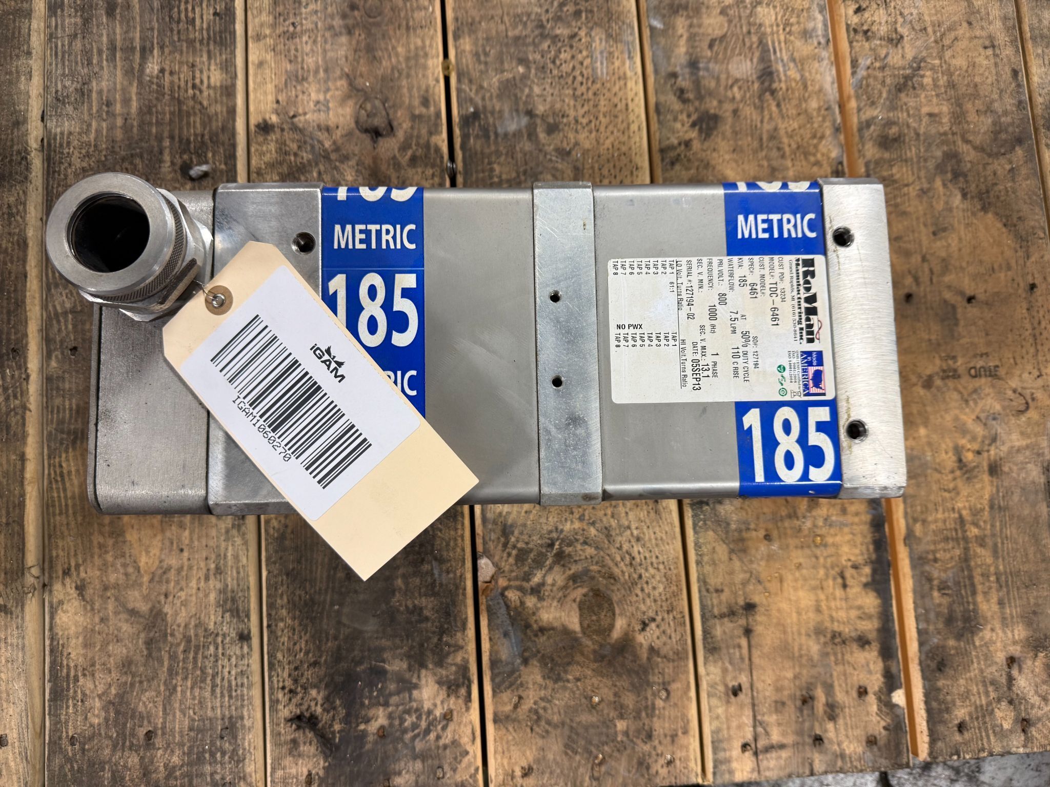 RoMan Manufacturing TDC-6461 185 KVA Welding Transformer 800V, 1-PH USED 0