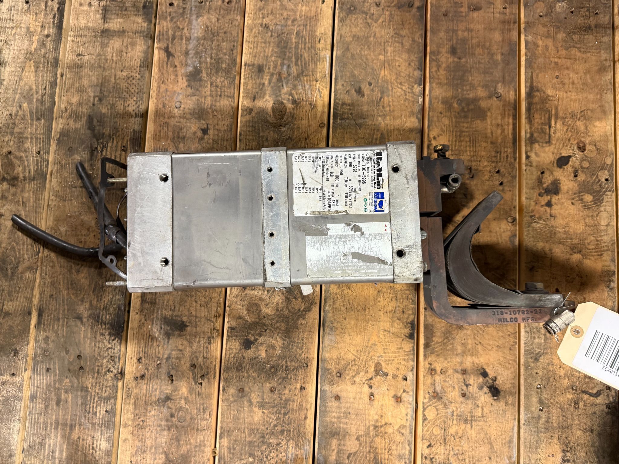 RoMan Manufacturing TDC-5998 160 KVA Welding Transformer 650V, 1-PH USED 0