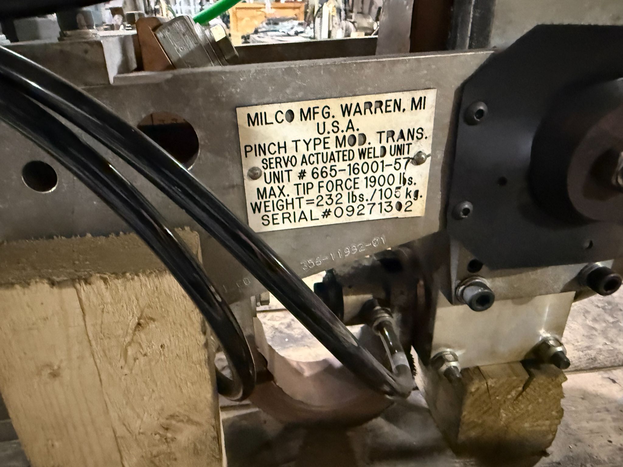 MILCO 665-16001-57 Pinch-Type Weld Gun USED - Tested 1