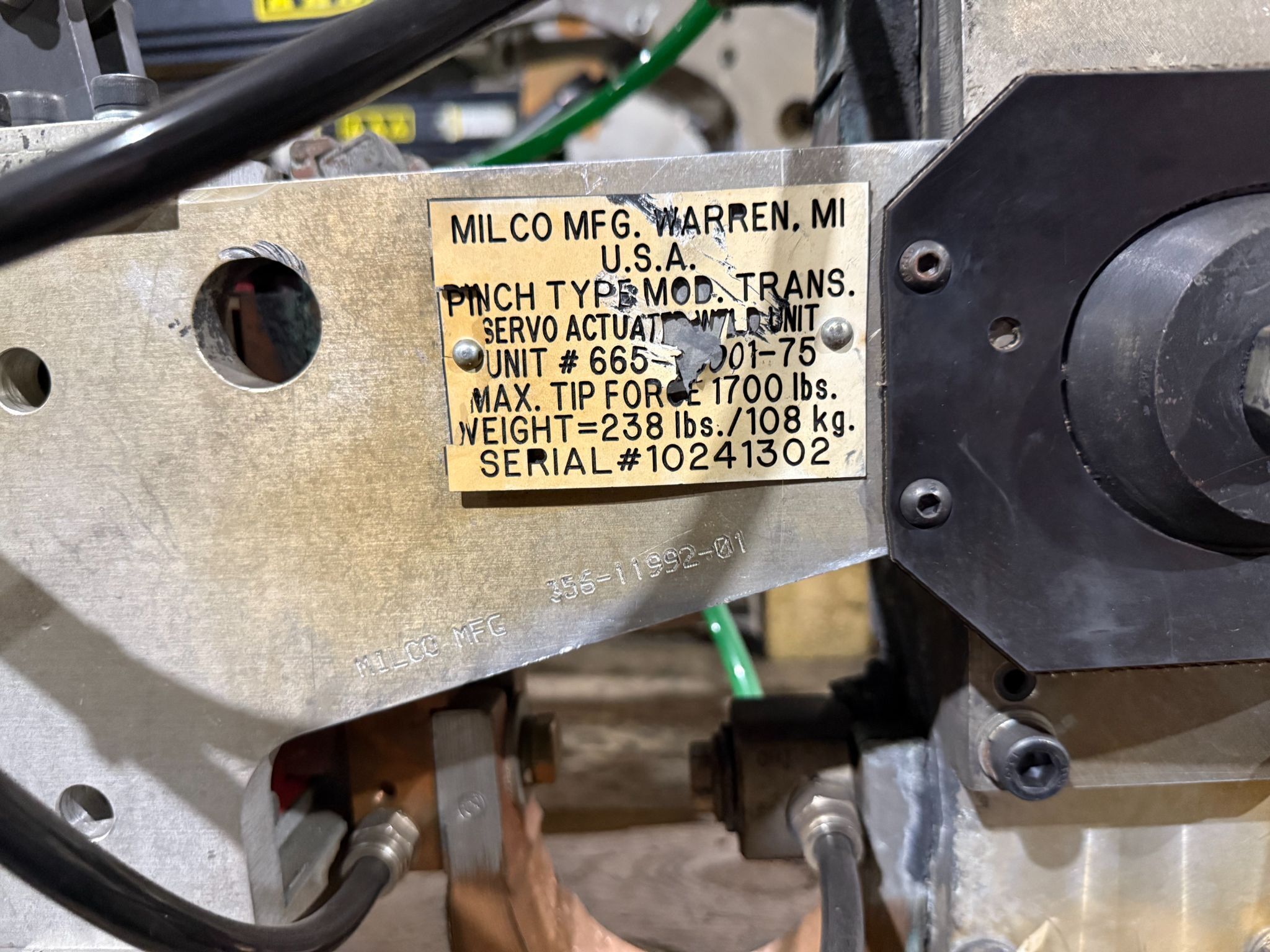 MILCO 665-16001-75 Pinch-Type Weld Gun USED - Tested 1