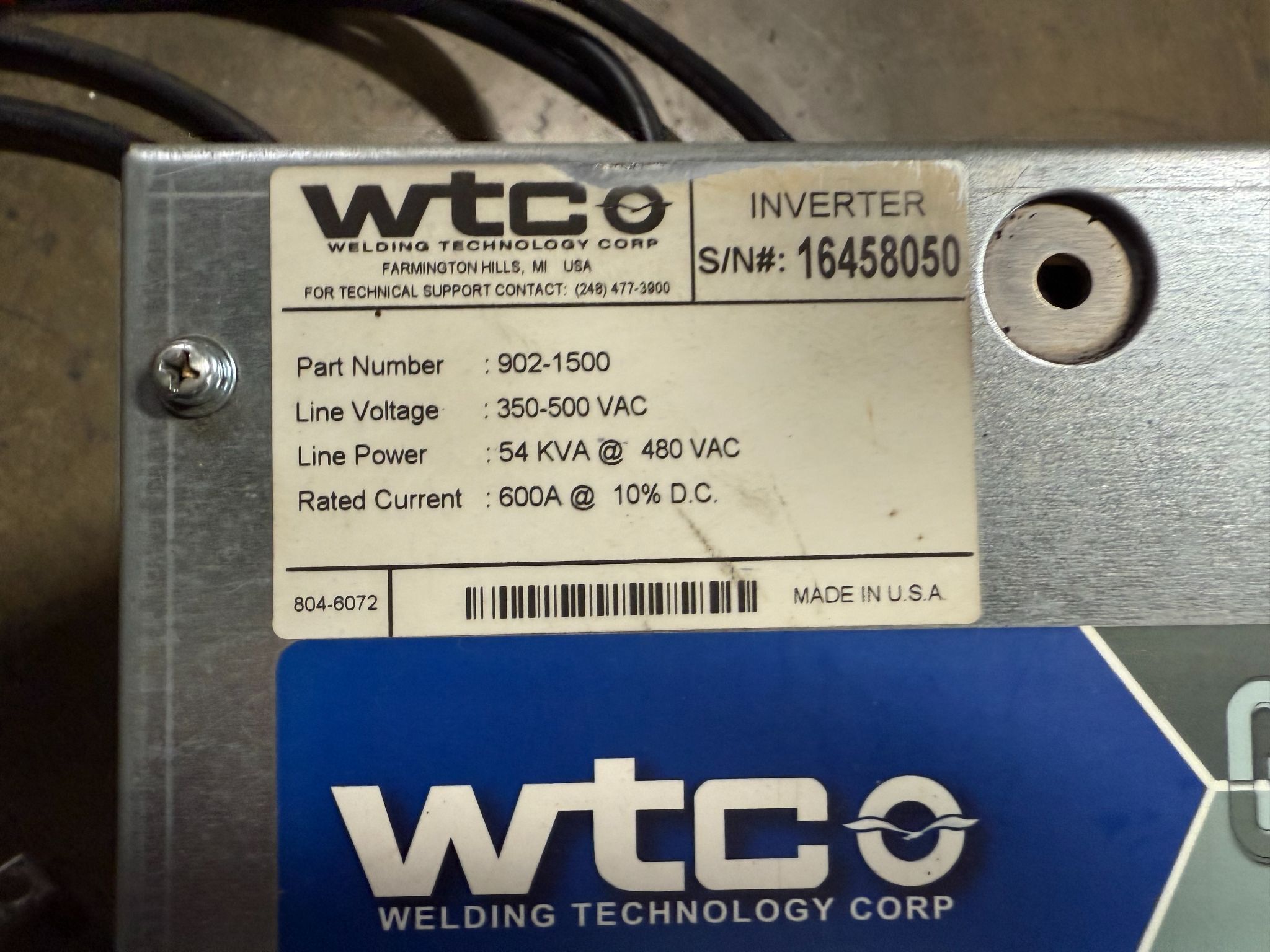 WTC 902-1500 GEN 6 MFDC Welding Inverter Control Unit PARTS ONLY 2