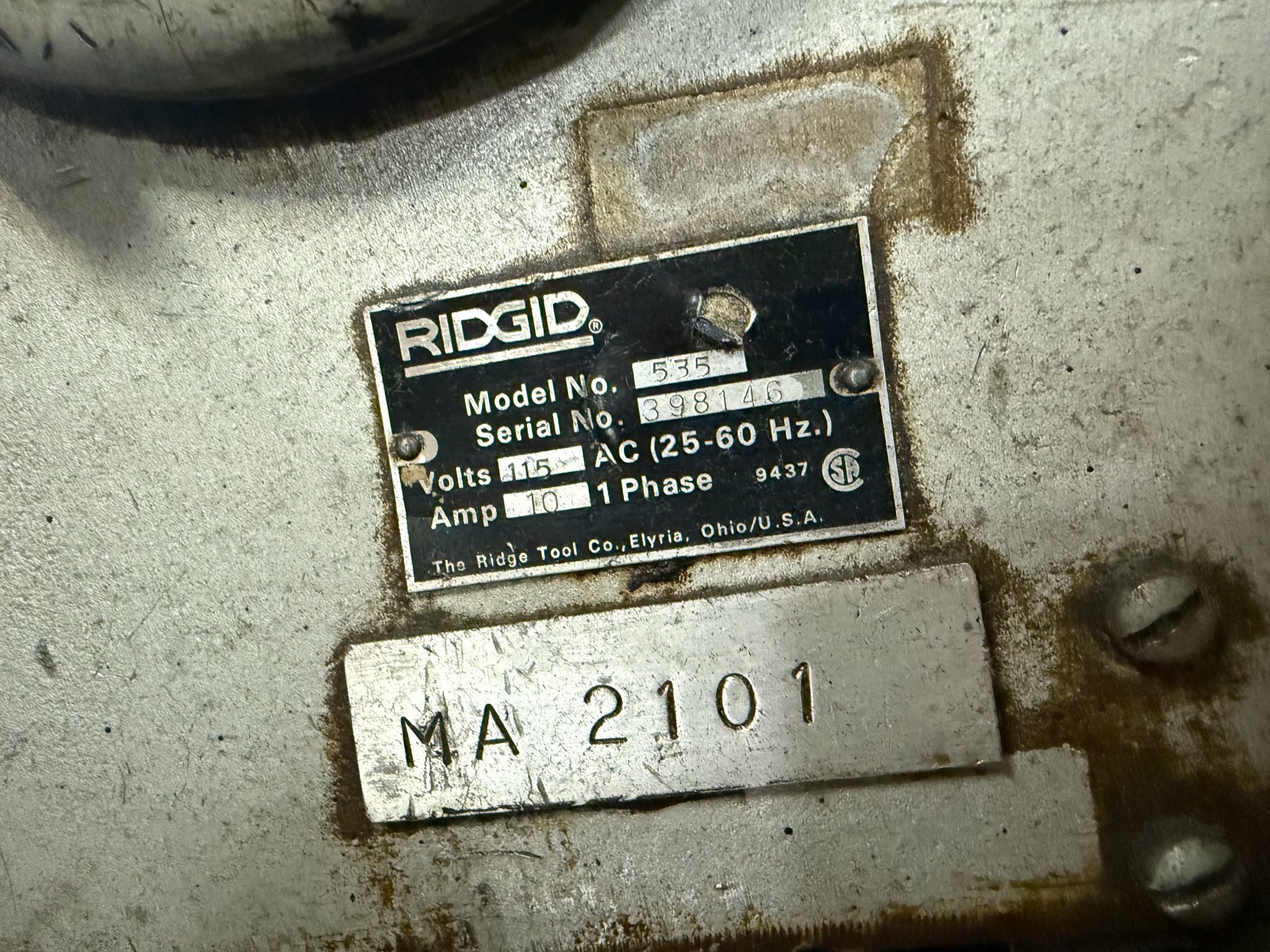 RIDGID 535 Pipe Threading Machine USED - Tested 3