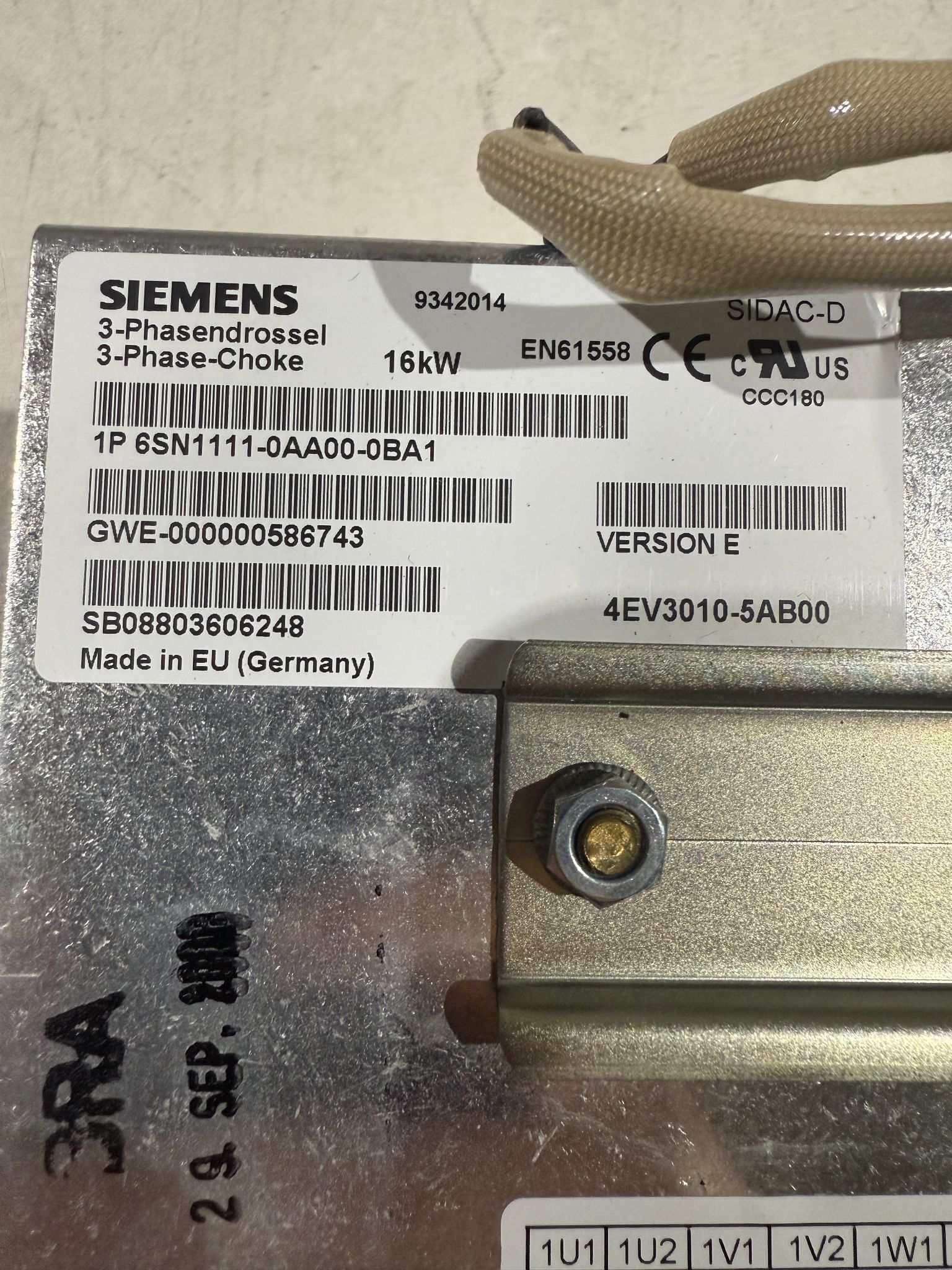 SIEMENS 6SN1111-0AA00-0BA1 TRANSFORMERS NEW NO BOX 1